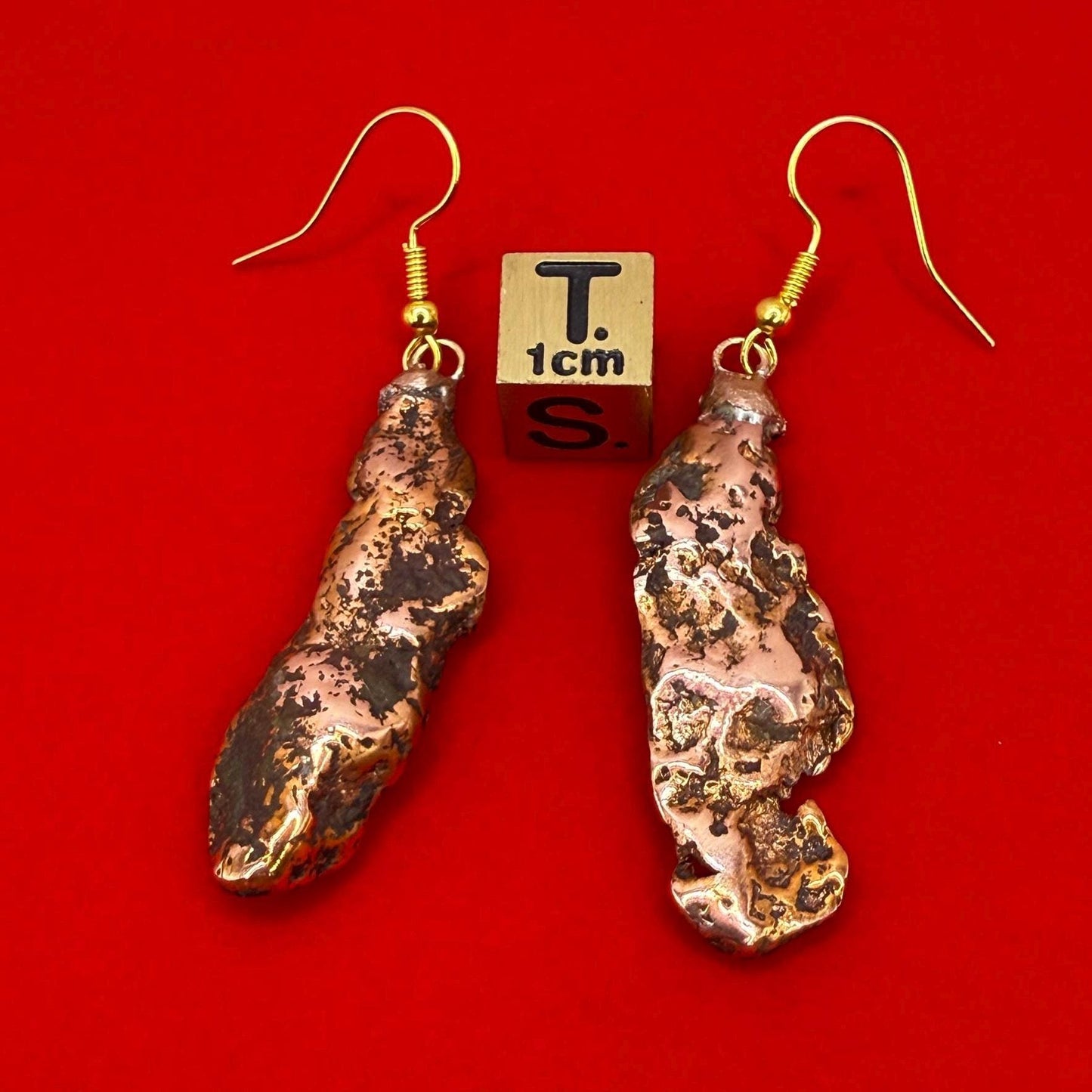 Copper Nugget Earrings, Copper Earrings, Dangle Earrings, Michigan Copper, Michigan Float Copper, Handmade Jewelry, Michigan Gift, 15.40g