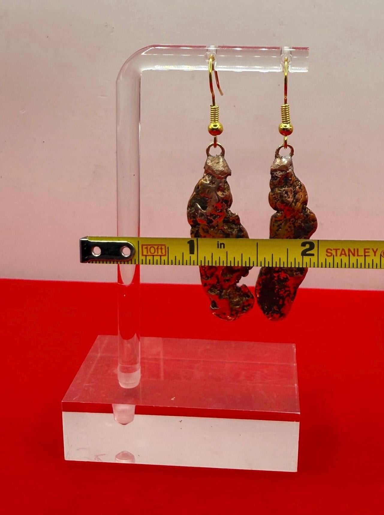 Copper Nugget Earrings, Copper Earrings, Dangle Earrings, Michigan Copper, Michigan Float Copper, Handmade Jewelry, Michigan Gift, 15.40g