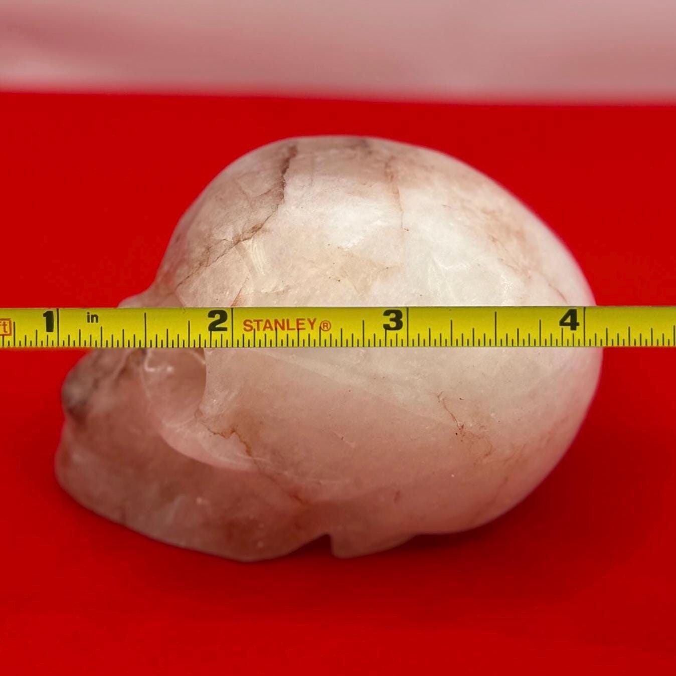 Hematoid Quartz Crystal Skull, 15.3 oz Blood Quartz Carving, Office Decor, Home Decor, Grounding & Healing Energy, Unique Crystal Skull Gift