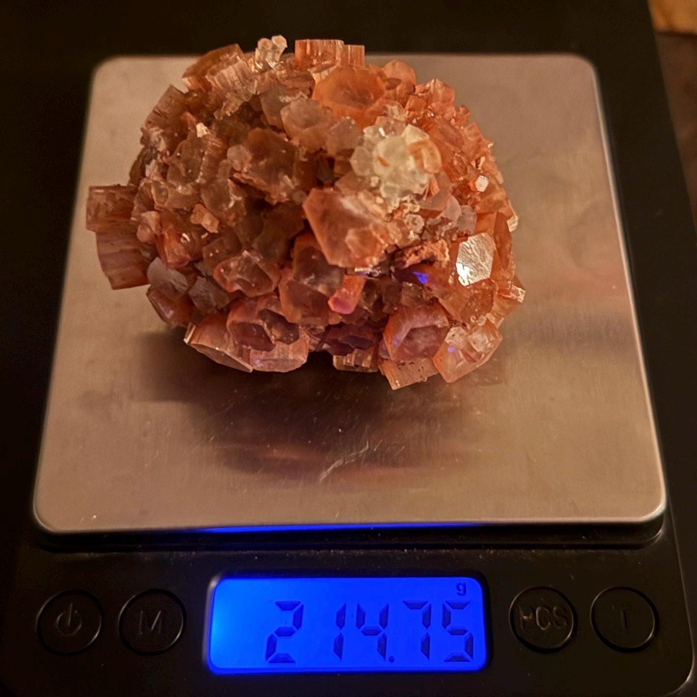 Raw Aragonite Crystal Cluster from Morocco, Natural Red Brown Aragonite, Root Chakra, Earthy Healing Stone, 214.75 Grams, Mineral Specimen