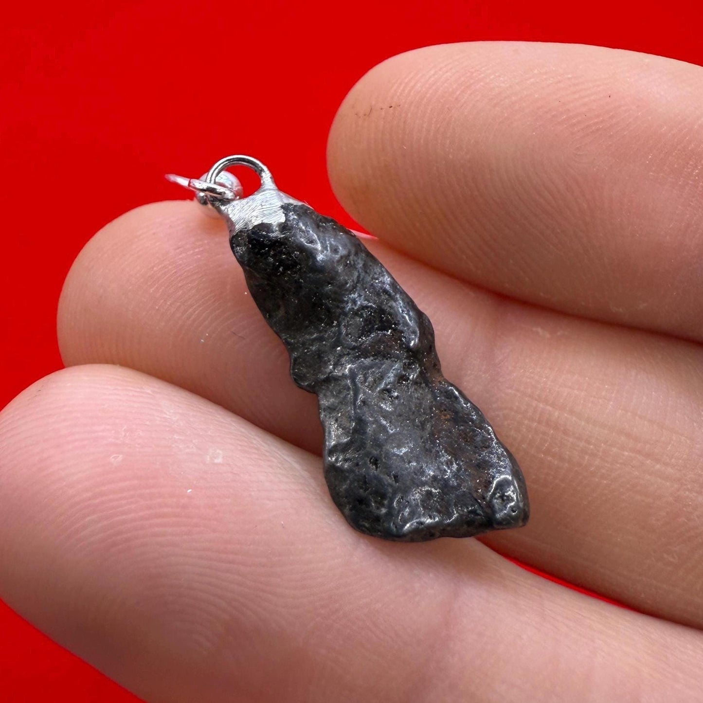Gebel Kamil Meteorite Earings, Meteorite Earings, Fishhook, Handmade Earings, Space Jewelry, Dangle Earrings, Handmade Earrings, 6.02 grams