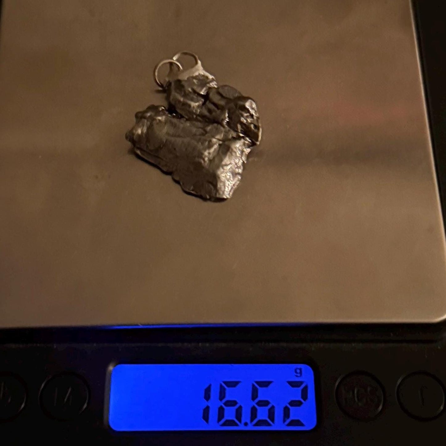 Beautiful Meteorite Campo del Cielo Pendant 16.62 Grams, Astronomy Gift, Authentic Meteorite, Meteorite Jewelry, Meteorite Pendant, COA