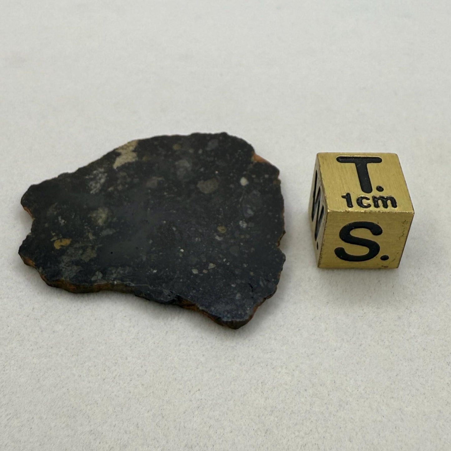 NWA 13739 Moon/Lunar Meteorite Slice, Rare Moon Meteorite, Astronomy Gift, Meteorite Collection, Lunar Fine Grained Breccia, 3.49 grams