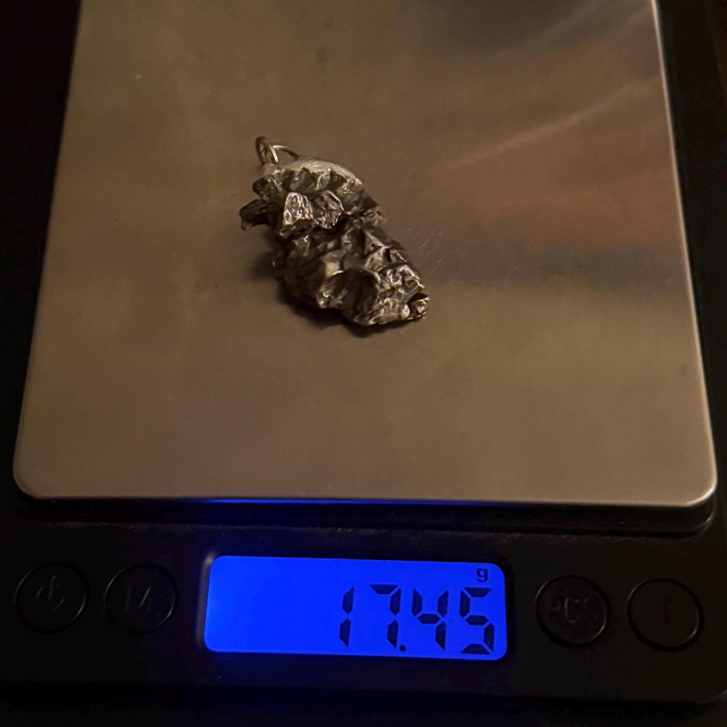 Campo del Cielo Meteorite Pendant, Moving Piece, Meteorite Jewelry, Iron Meteorite, Meteorite Pendant, COA, Astronomy Gift, 17.45 Grams