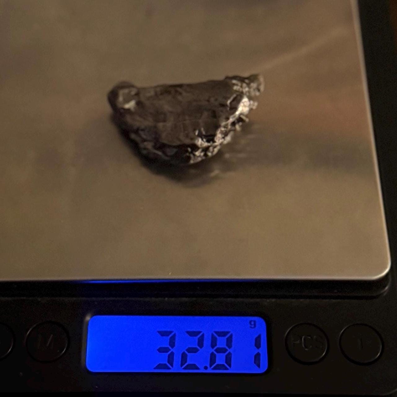 Meteorite Specimen Campo del Cielo 32.81 grams, Crescent Shape, Astronomy Gift, Space Gift, Iron Paperweight, COA, Iron Meteorite, Meteorite