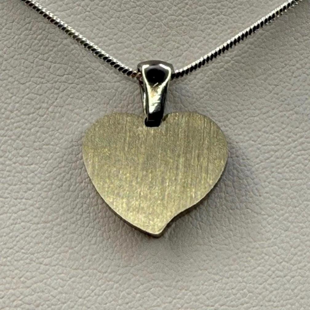 Muonionalusta Meteorite Sweetheart Pendant, Heart Shaped Pendant, Stainless Steel Pendant, Space Gift, Valentines Day Pendant, 2.24g