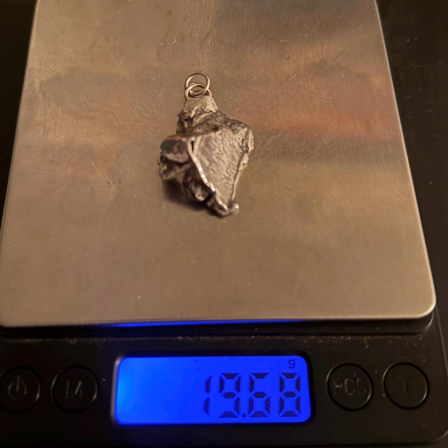 Beautiful Aletai Meteorite Pendant, 19.68 grams, Widmanstätten pattern, Astronomy Gift, Authentic Meteorite, Meteorite Jewelry, COA, Space