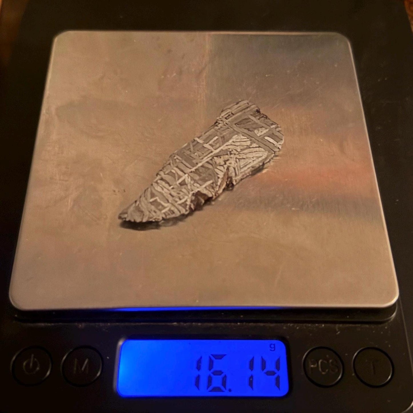 Aletai Etched and Polished Slice, Etched and Polished Meteorite, Astronomy Gift, Space, Iron Meteorite, Meteorite Collection, 16.14 Grams