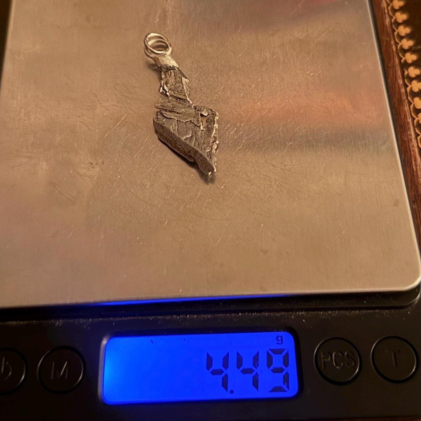 Beautiful Aletai Meteorite Pendant, 4.49 grams, Astronomy Gift, Authentic Meteorite, Meteorite Jewelry, Meteorite Pendant, COA, Space Gift