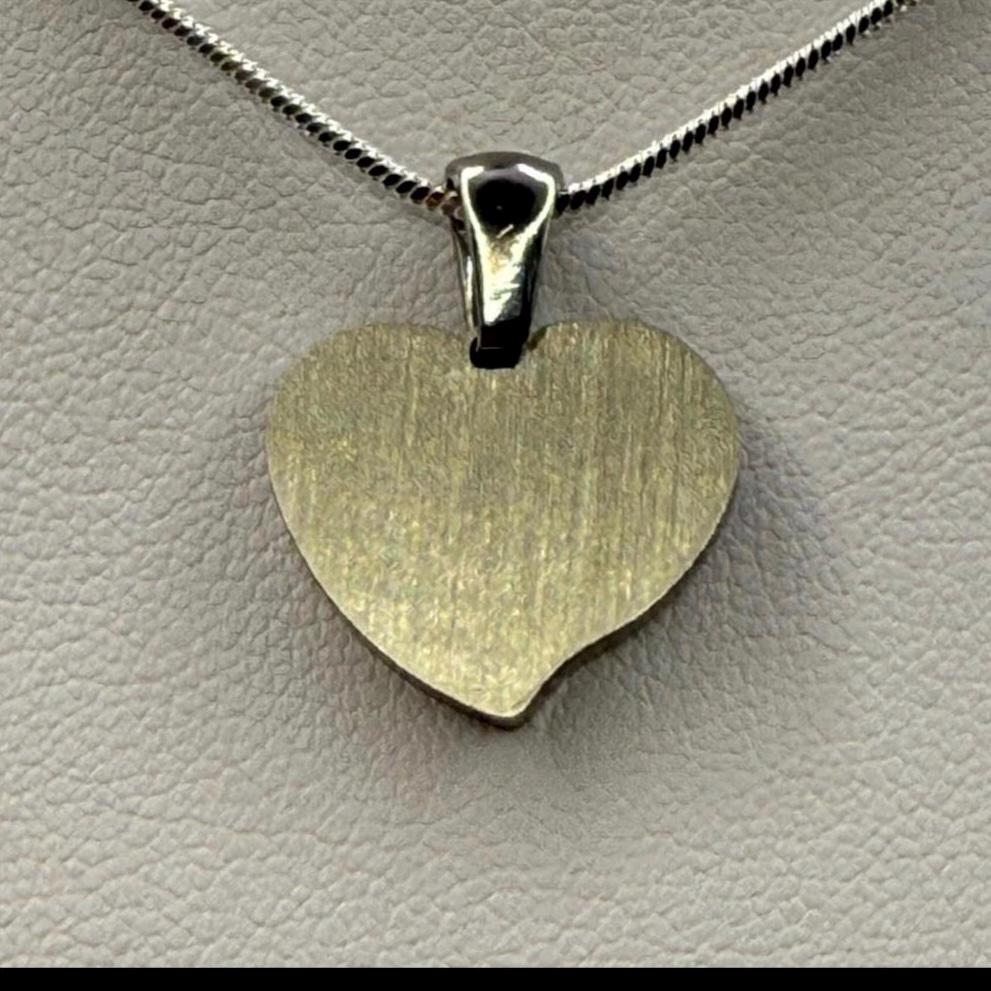 Muonionalusta Meteorite Sweetheart Pendant, Heart Shaped Pendant, Stainless Steel Pendant, Space Gift, Valentines Day Pendant, 2.20g