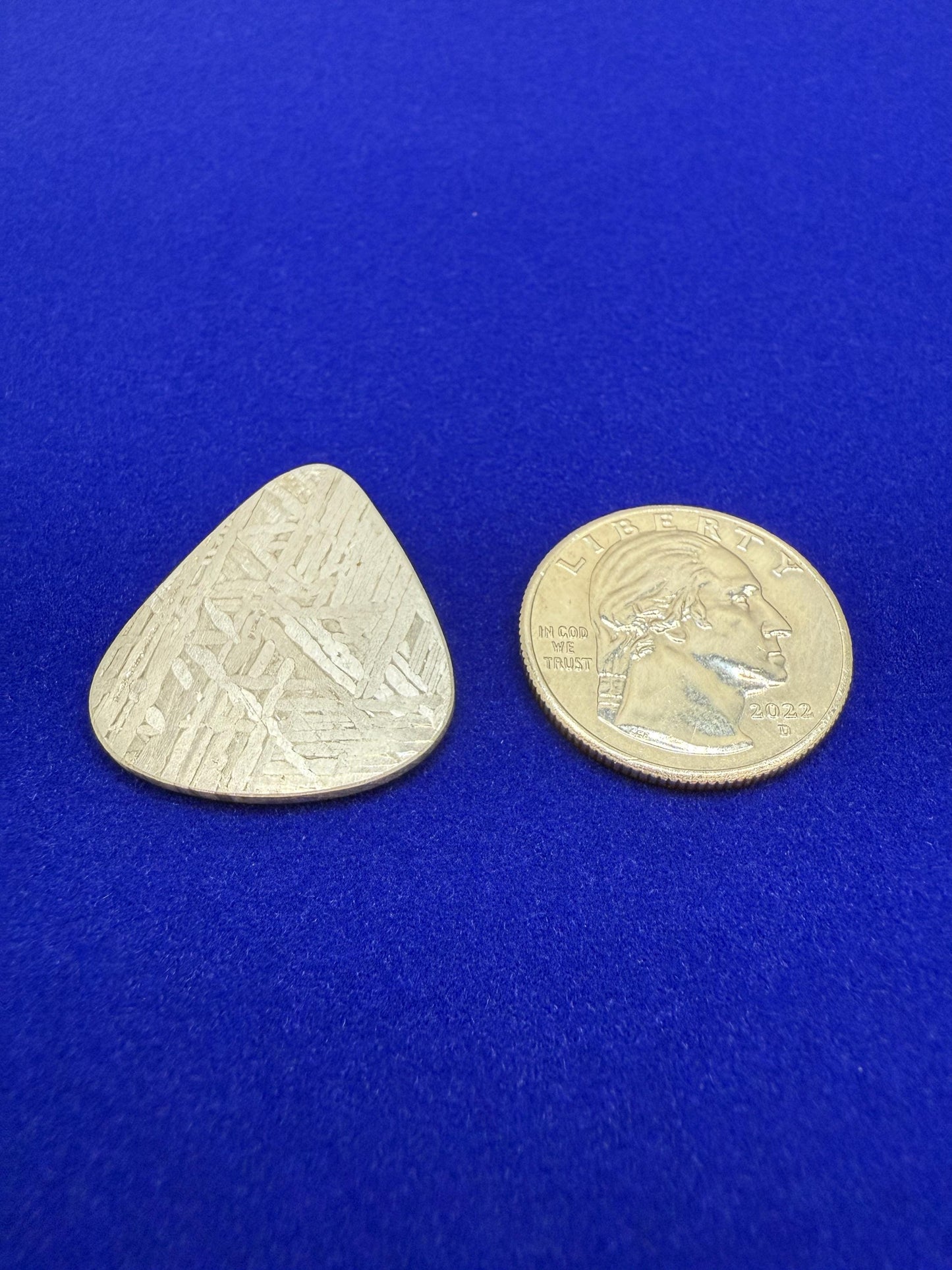 Aletai Meteorite Guitar Pick, Etched & Polished, 7.41g, Authentic Iron Meteorite, Truly Out of This World, Unique Music Gift, Astronomy Gift