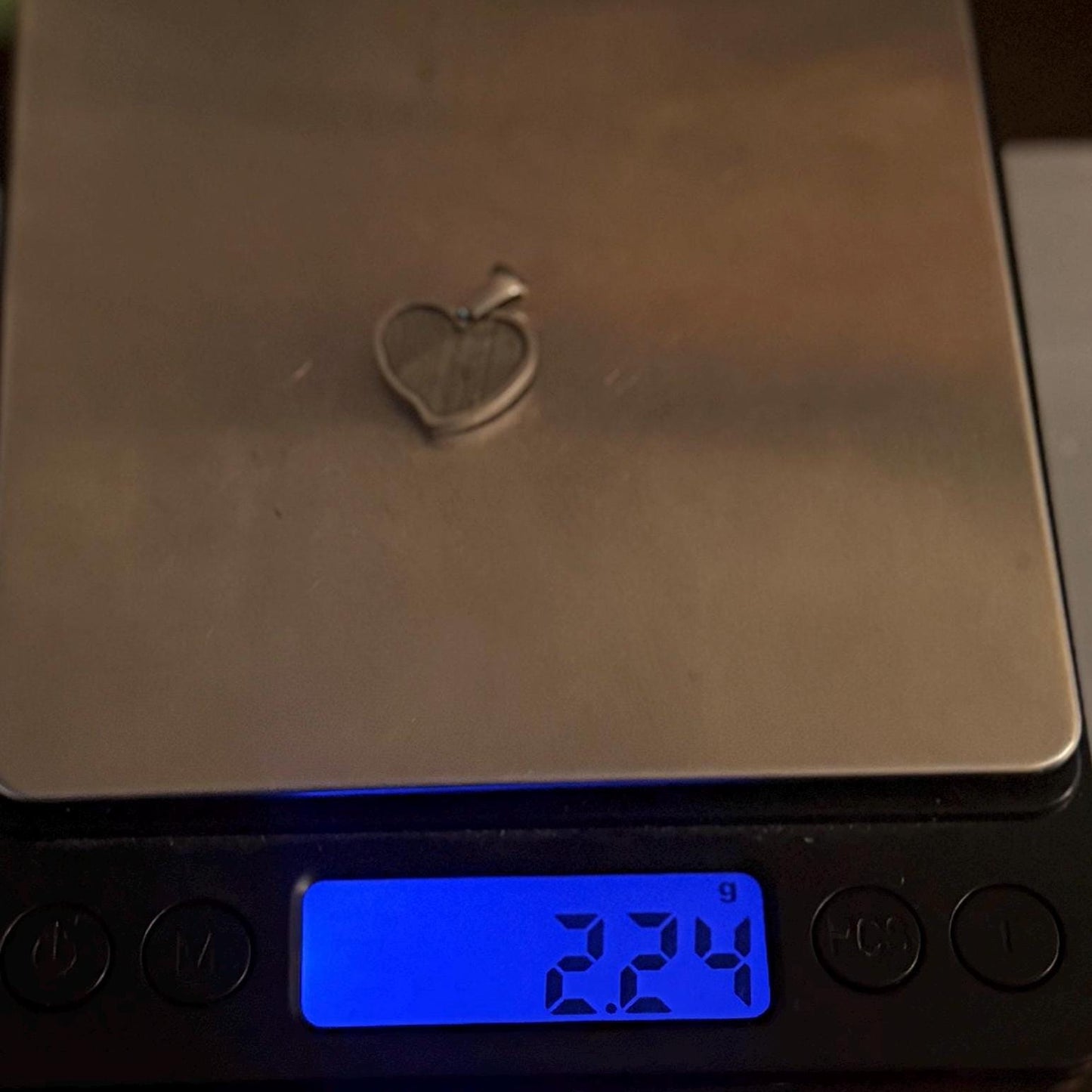 Muonionalusta Meteorite Sweetheart Pendant, Heart Shaped Pendant, Stainless Steel Pendant, Space Gift, Valentines Day Pendant, 2.24g