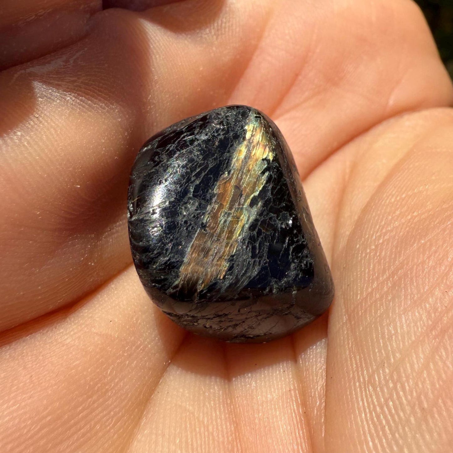 Nuummite Stone, Natural Nuummite, Greenland, Reiki, Rock Collection, Manifesting, Grounding, Energy Work, Reiki Creativity, 8.29 grams