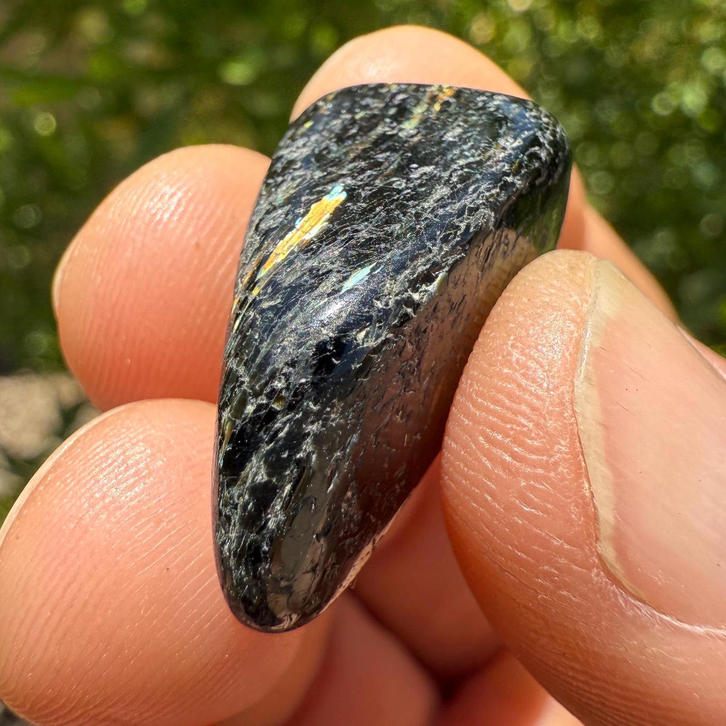 Nuummite Stone, Natural Nuummite, Greenland, Reiki, Rock Collection, Manifesting, Grounding, Energy Work, Reiki Creativity, 7.51 grams