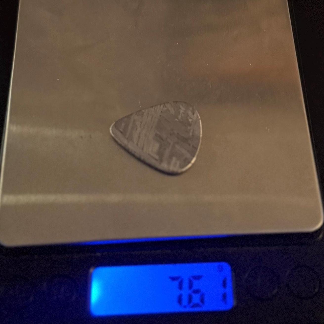 Aletai Meteorite Guitar Pick, Etched & Polished, 7.61g, Authentic Iron Meteorite, Truly Out of This World, Unique Music Gift, Astronomy Gift