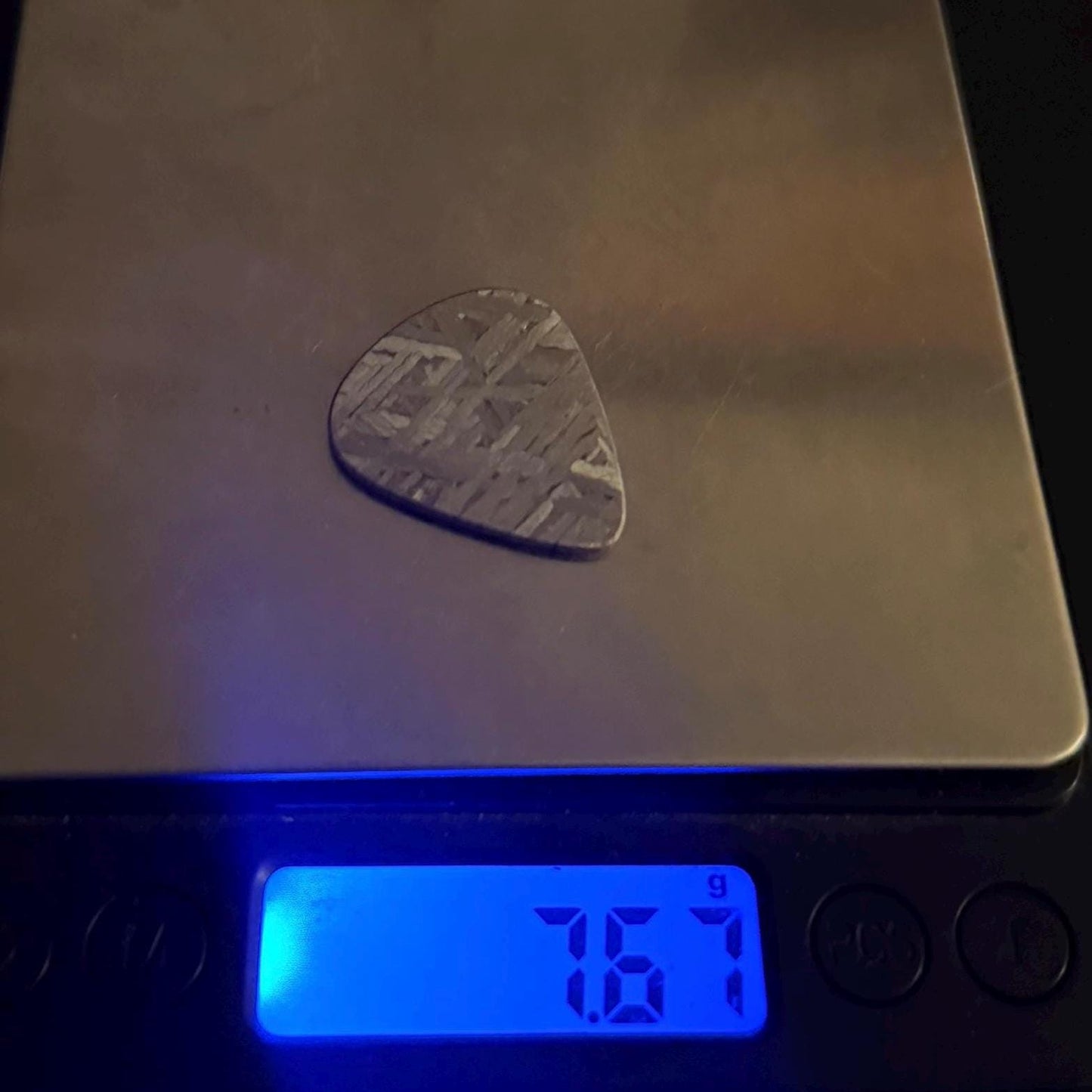 Aletai Meteorite Guitar Pick, Etched & Polished, 7.67g, Authentic Iron Meteorite, Truly Out of This World, Unique Music Gift, Astronomy Gift