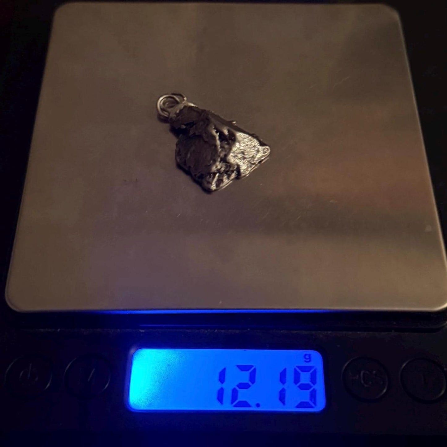 Aletai Meteorite Pendant: Authentic Iron Meteorite, Astronomy Jewelry, 12.19 grams