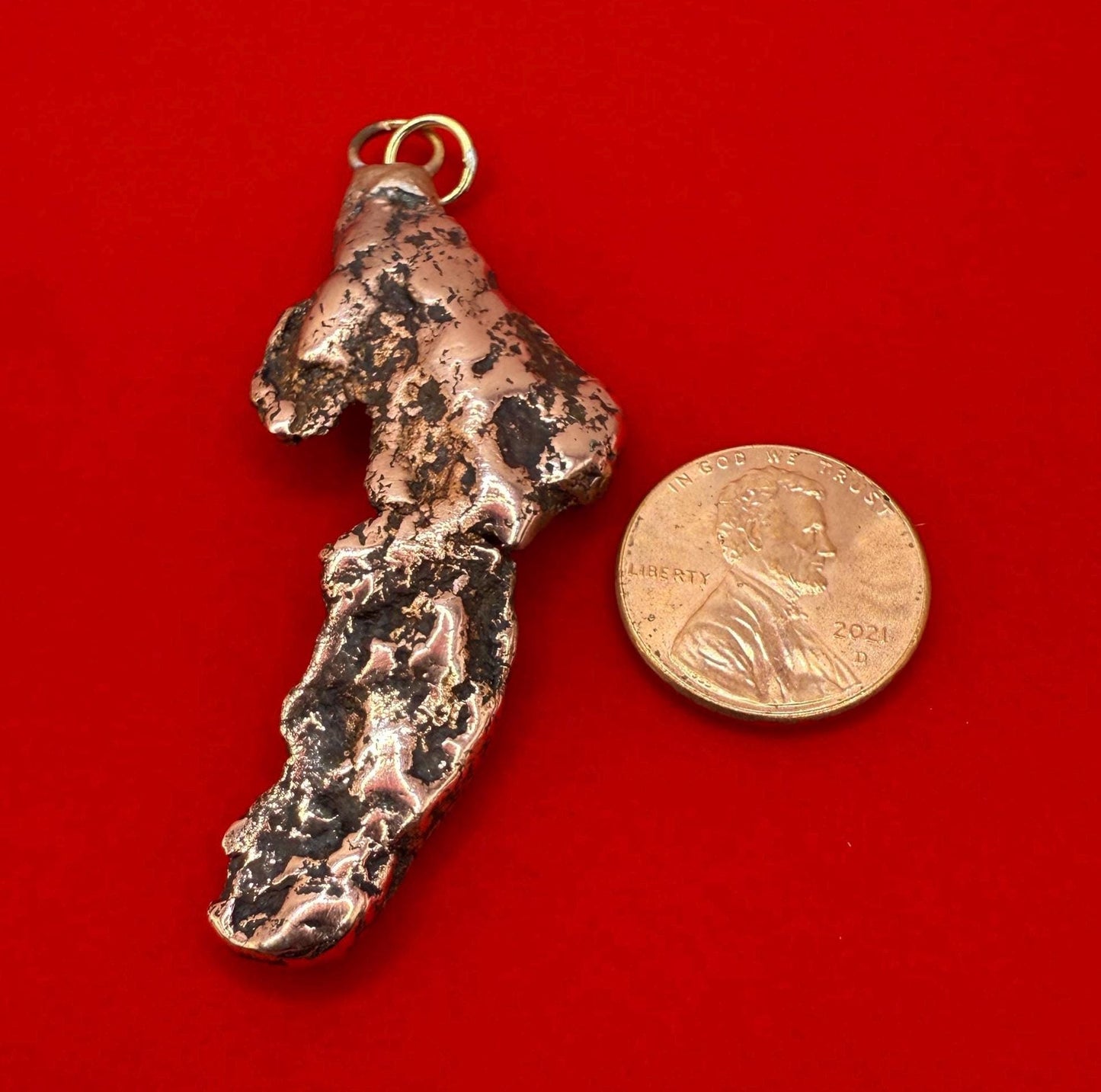 Copper Nugget Pendant, Copper Pendant, Michigan Copper, Michigan Float Copper, Handmade Pendant, Michigan Gift, Copper Jewelry, 16.58 grams