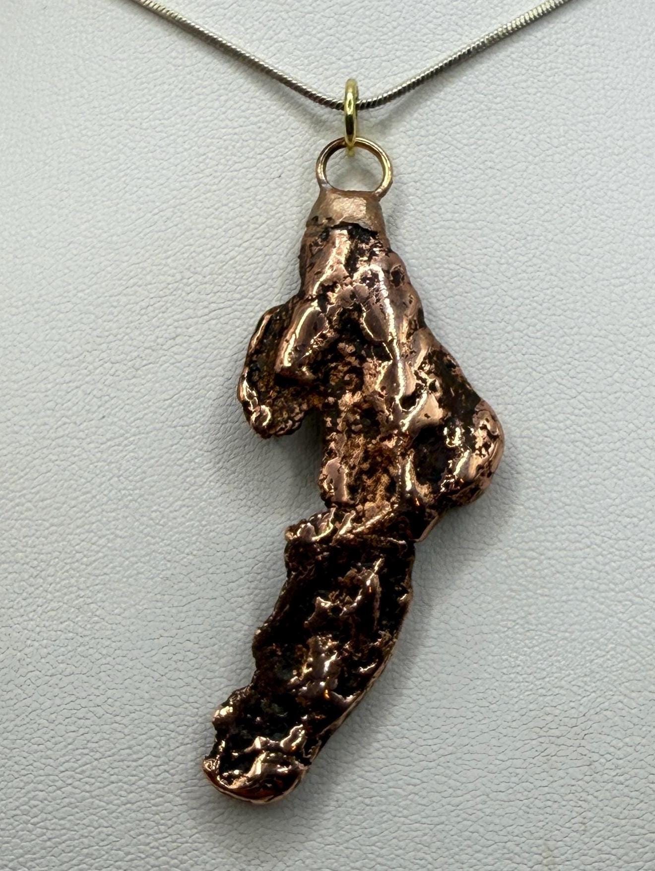 Copper Nugget Pendant, Copper Pendant, Michigan Copper, Michigan Float Copper, Handmade Pendant, Michigan Gift, Copper Jewelry, 16.58 grams