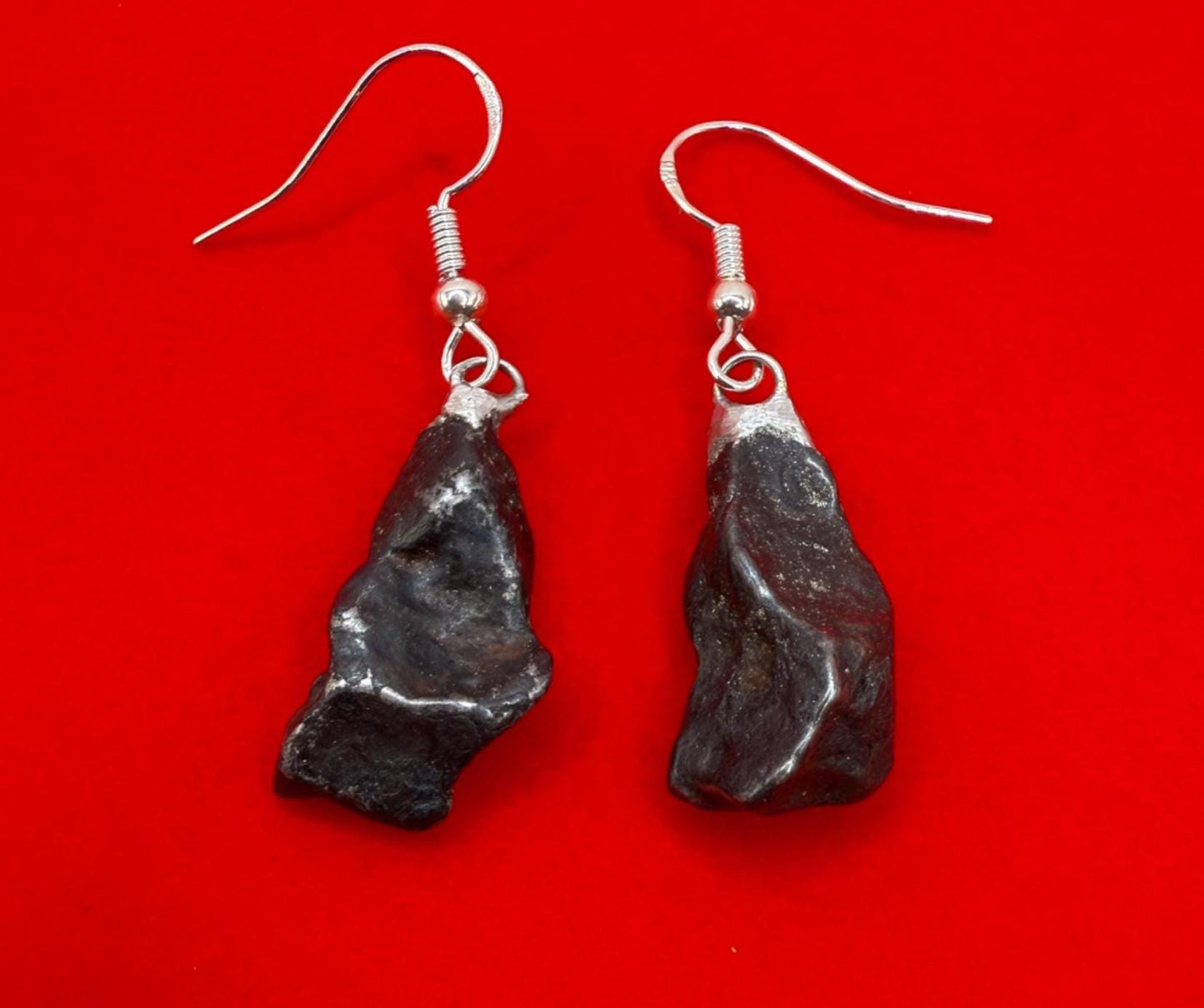 Agoudal Meteorite Earrings, Agoudal, Astronomy Gift, Space Gift, Iron Meteorite, Dangle Earrings, Authentic Iron Meteorite, 9.94 Grams