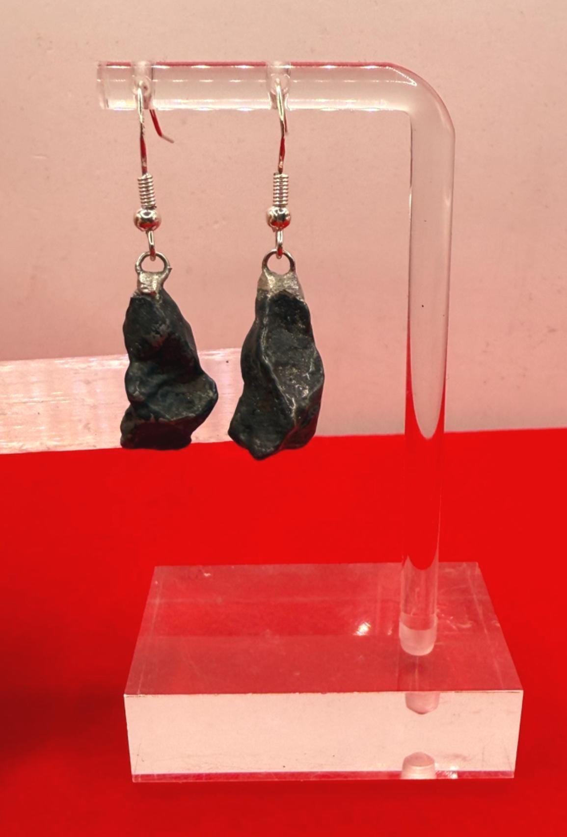Agoudal Meteorite Earrings, Agoudal, Astronomy Gift, Space Gift, Iron Meteorite, Dangle Earrings, Authentic Iron Meteorite, 9.94 Grams