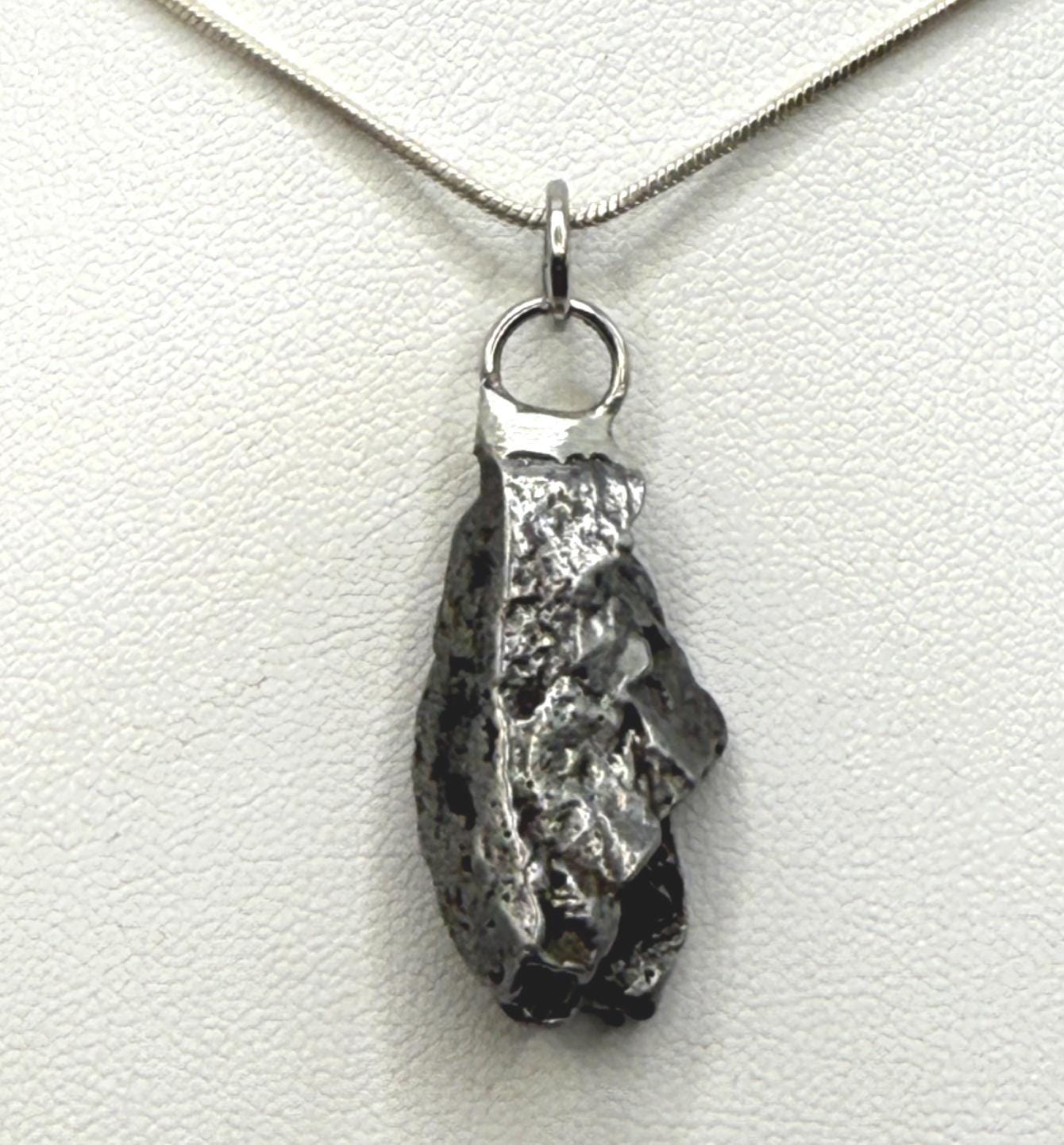 Beautiful Meteorite Campo del Cielo Pendant 9.28 grams, Astronomy Gift, Authentic Meteorite, Meteorite Jewelry, Meteorite Pendant, COA