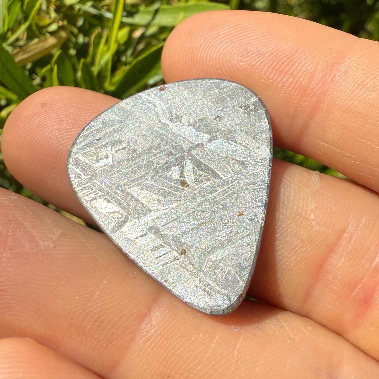Aletai Meteorite Guitar Pick, Etched & Polished, 7.61g, Authentic Iron Meteorite, Truly Out of This World, Unique Music Gift, Astronomy Gift