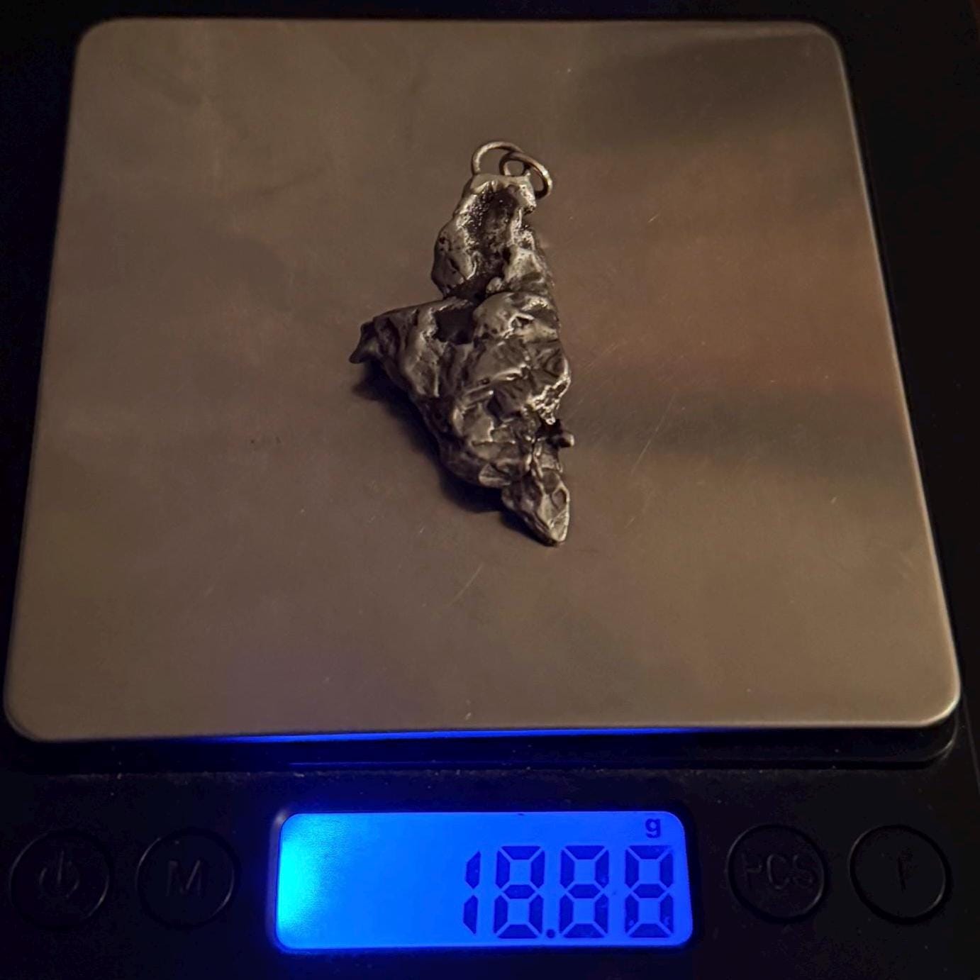 Beautiful Meteorite Campo del Cielo Pendant 18.88 grams, Astronomy Gift, Authentic Meteorite, Meteorite Jewelry, Meteorite Pendant, COA