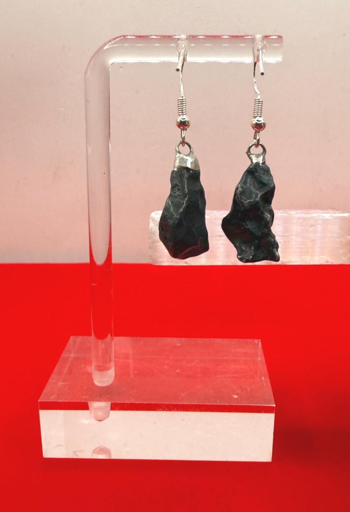 Agoudal Meteorite Earrings, Agoudal, Astronomy Gift, Space Gift, Iron Meteorite, Dangle Earrings, Authentic Iron Meteorite, 9.94 Grams