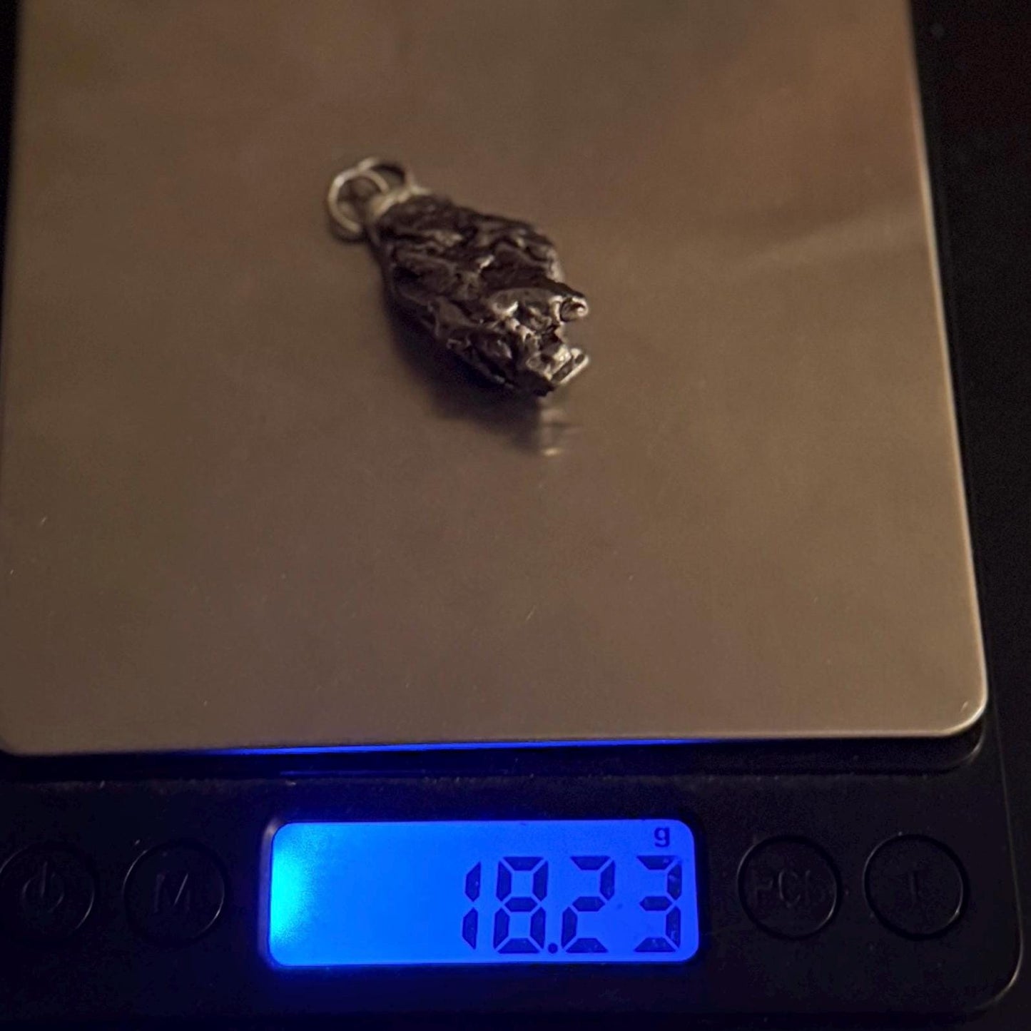Beautiful Meteorite Campo del Cielo Pendant 18.23 grams, Astronomy Gift, Authentic Meteorite, Meteorite Jewelry, Meteorite Pendant, COA