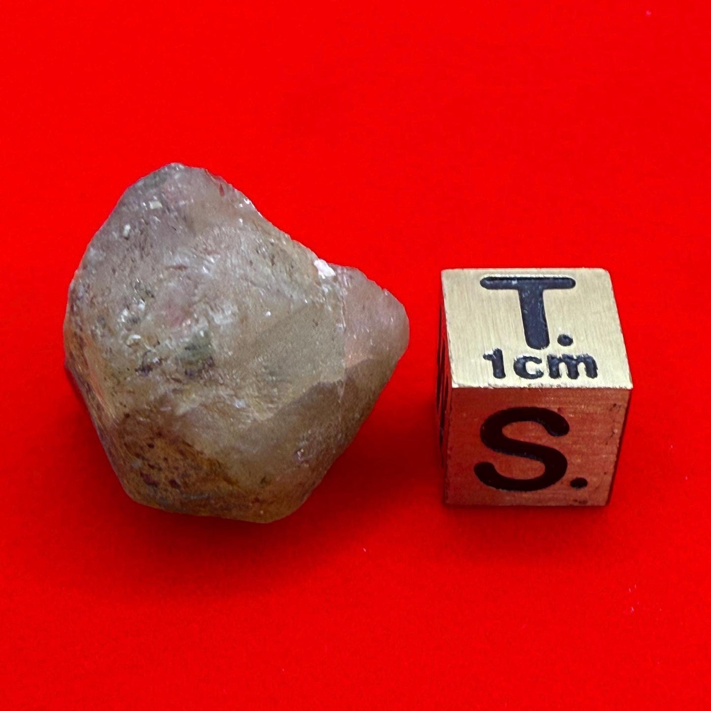 Golden Brazilian Phenacite, 8.96g (44.8 Carats) Tangerine Phenacite, High-Vibration Gemstone from Bahia, Brazil, Rare Collector’s Crystal