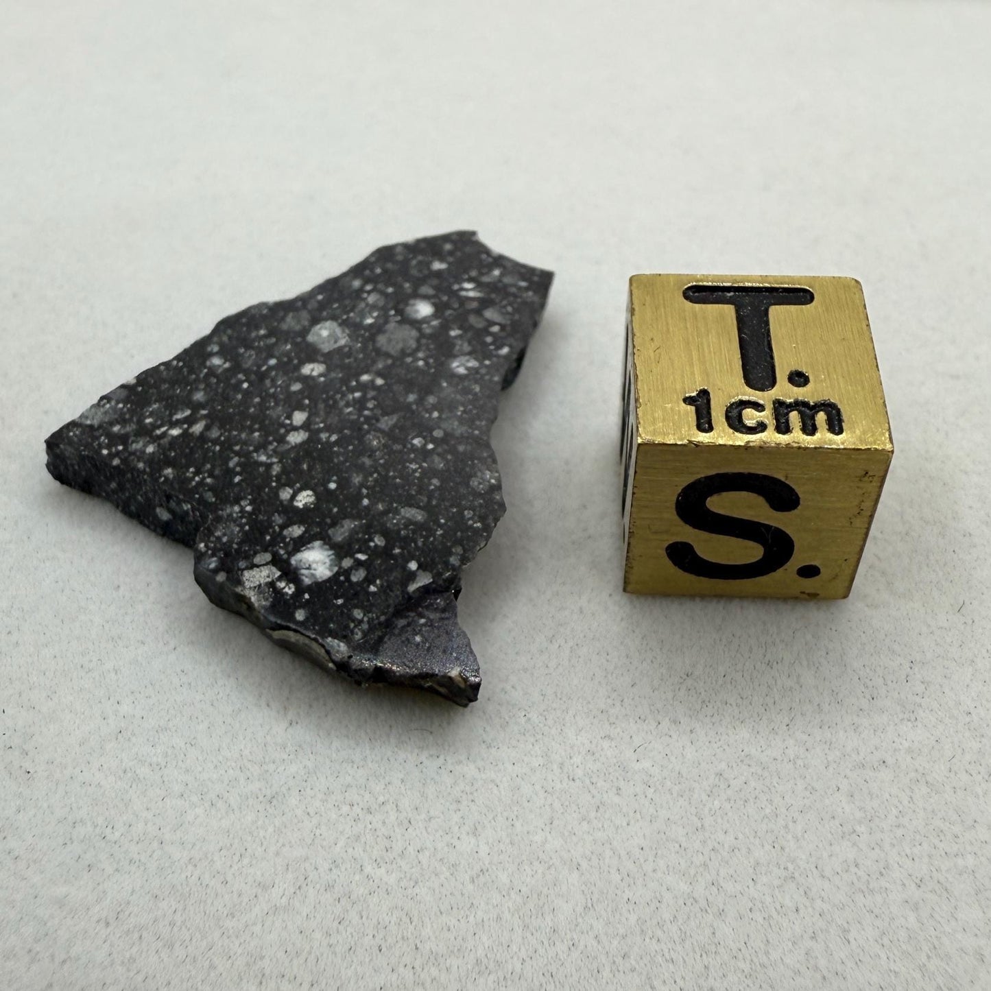 NWA 17679 Lunar Meteorite Slice, Rare Feldspathic Breccia Lunar, Mauritania, Africa, Moon Rock, Astronomy Gift, 2.38 grams