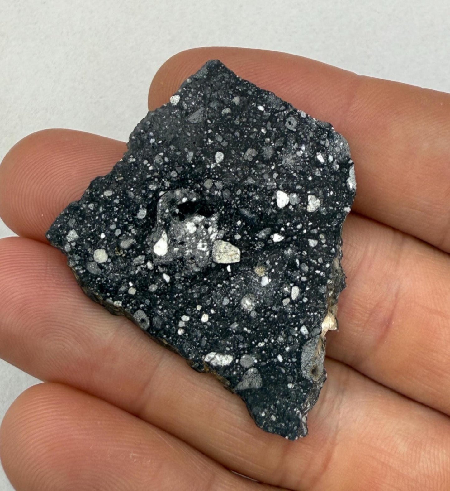 NWA 17679 Lunar Meteorite Slice, Rare Feldspathic Breccia Lunar, Mauritania, Africa, Moon Rock, Astronomy Gift, 6.61 grams