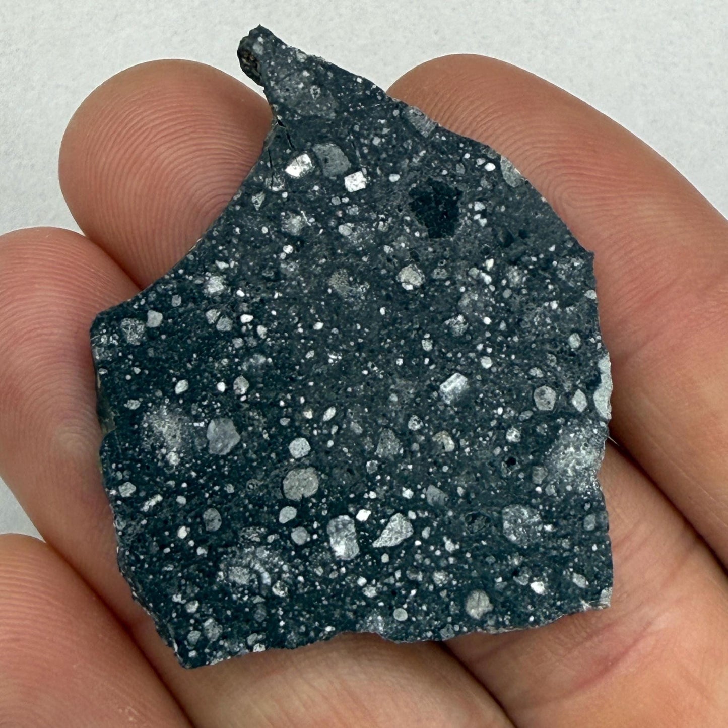 NWA 17679 Lunar Meteorite Slice, Rare Feldspathic Breccia Lunar, Mauritania, Africa, Moon Rock, Astronomy Gift, 7.12 grams