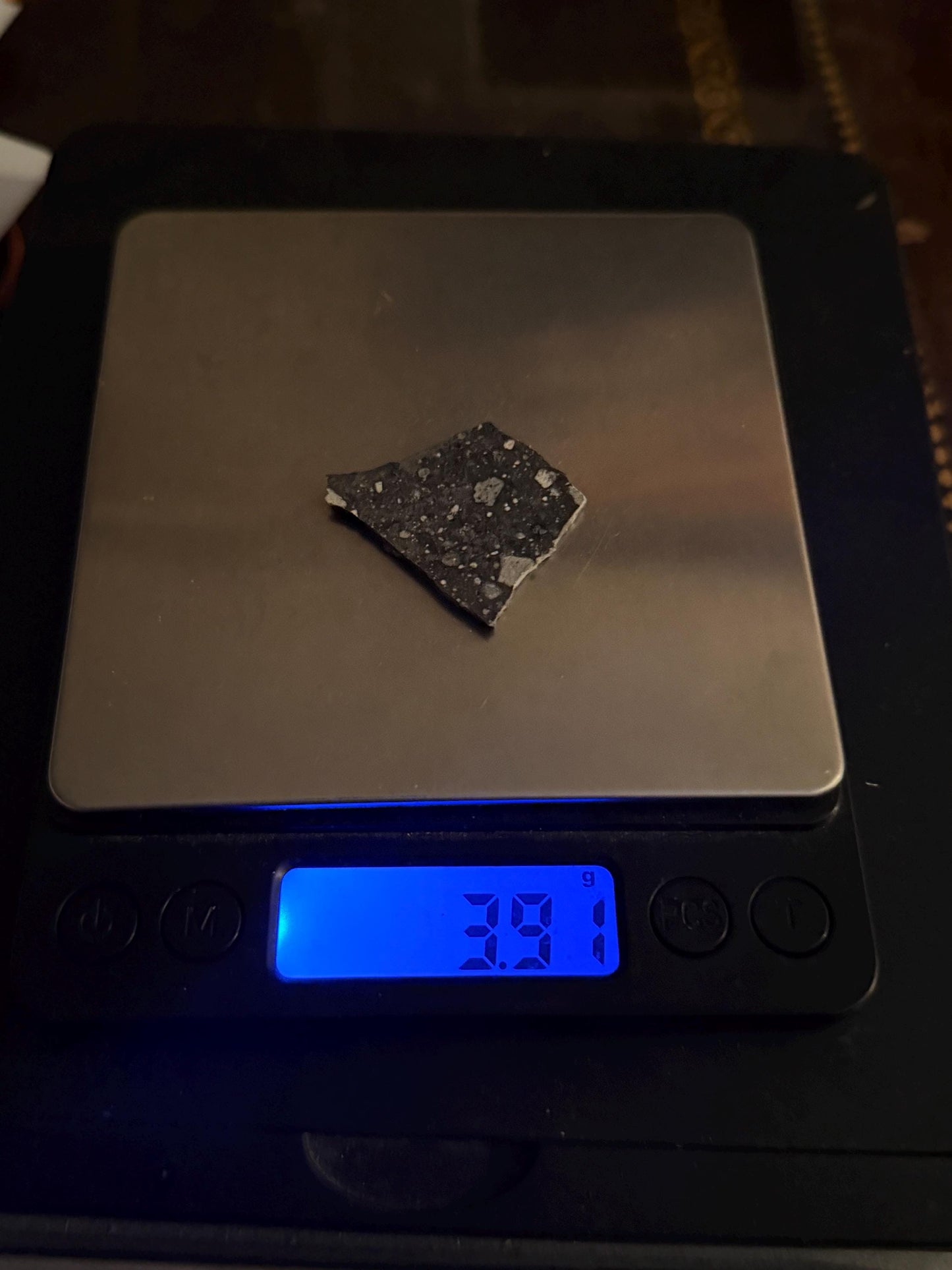 NWA 17679 Lunar Meteorite Slice, Rare Feldspathic Breccia Lunar, Mauritania, Africa, Moon Rock, Astronomy Gift, 3.91 grams