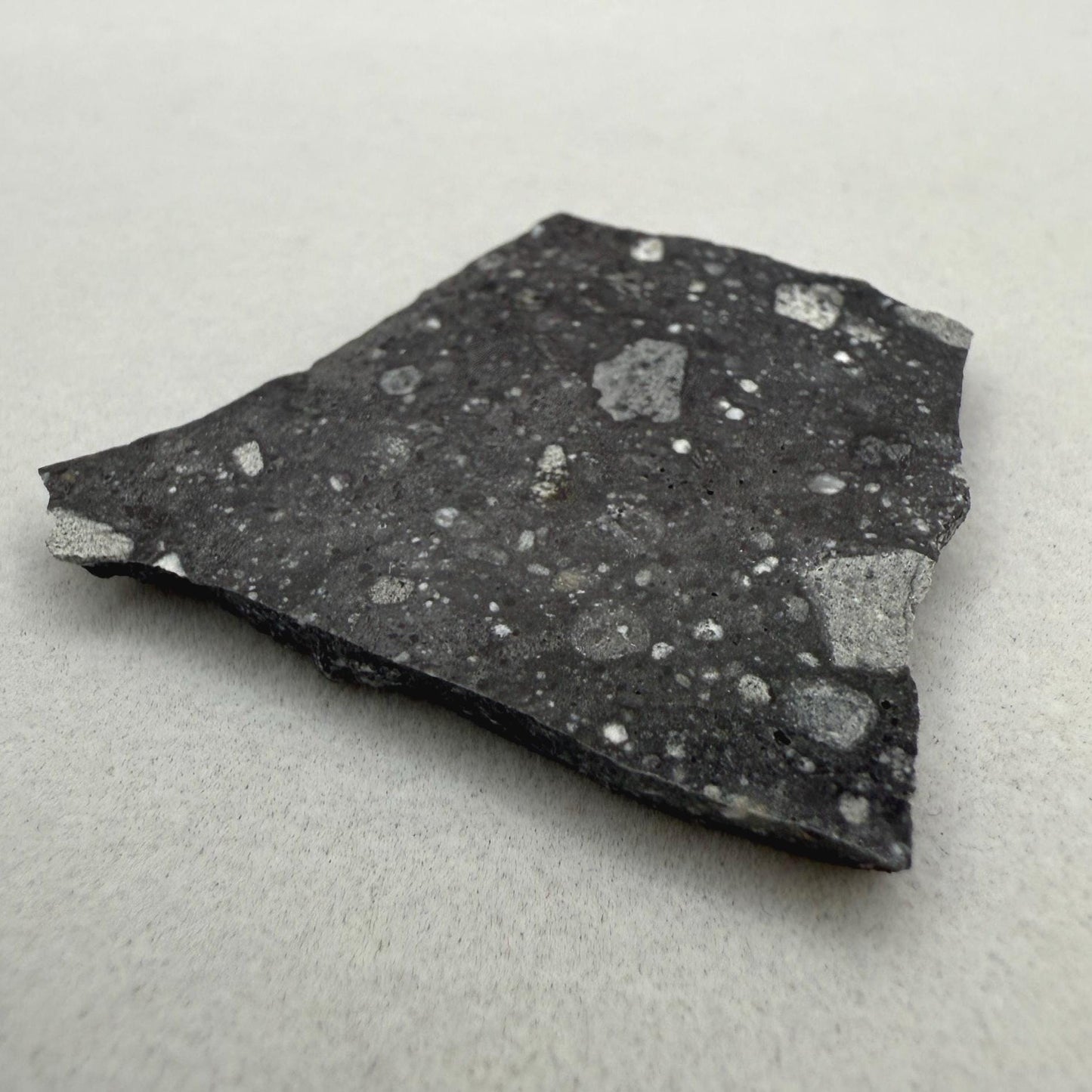 NWA 17679 Lunar Meteorite Slice, Rare Feldspathic Breccia Lunar, Mauritania, Africa, Moon Rock, Astronomy Gift, 3.91 grams