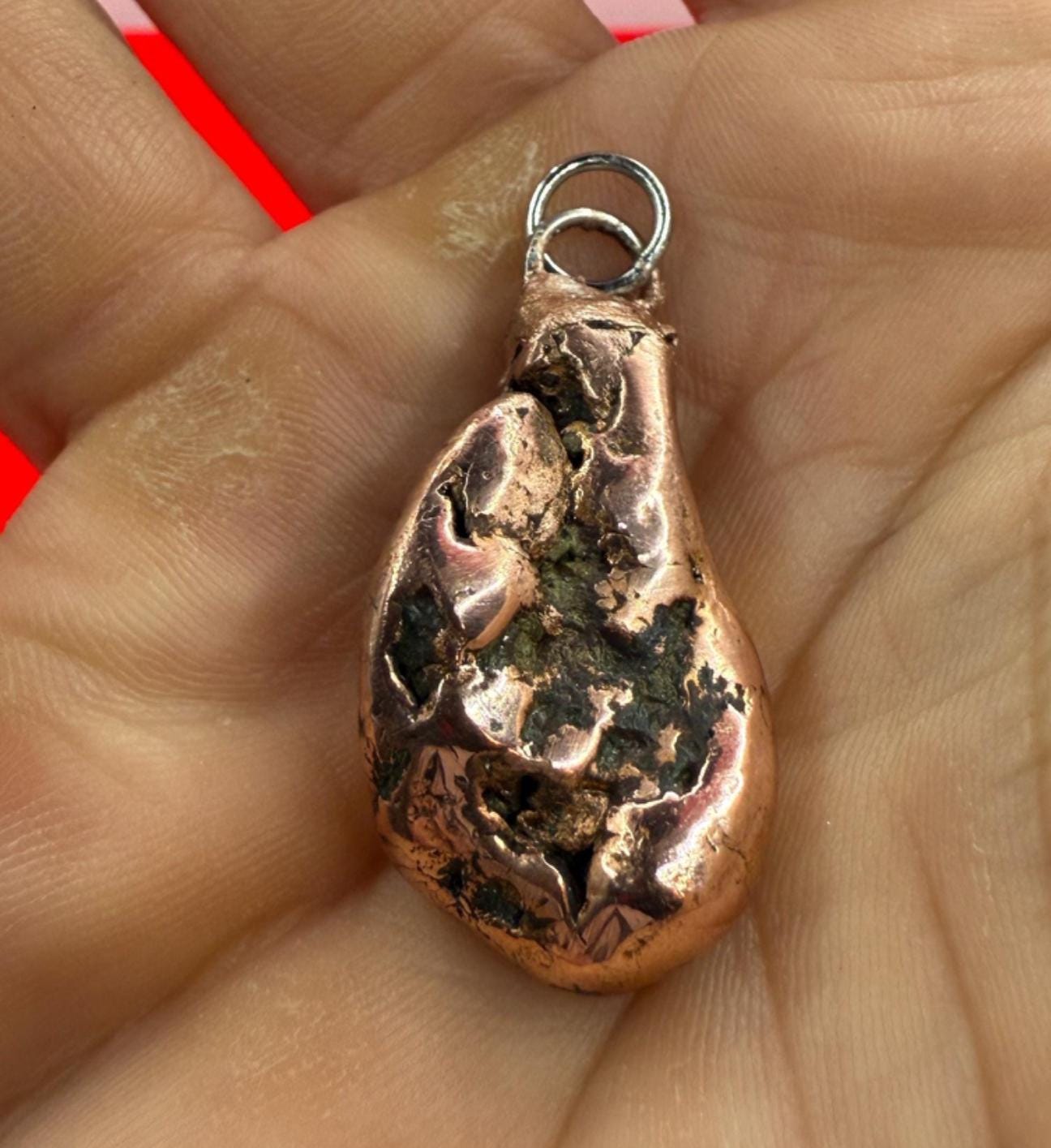 Copper Nugget Pendant, Copper Pendant, Michigan Copper, Michigan Float Copper, Handmade Pendant, Michigan Gift, Copper Jewelry, 13.43 grams