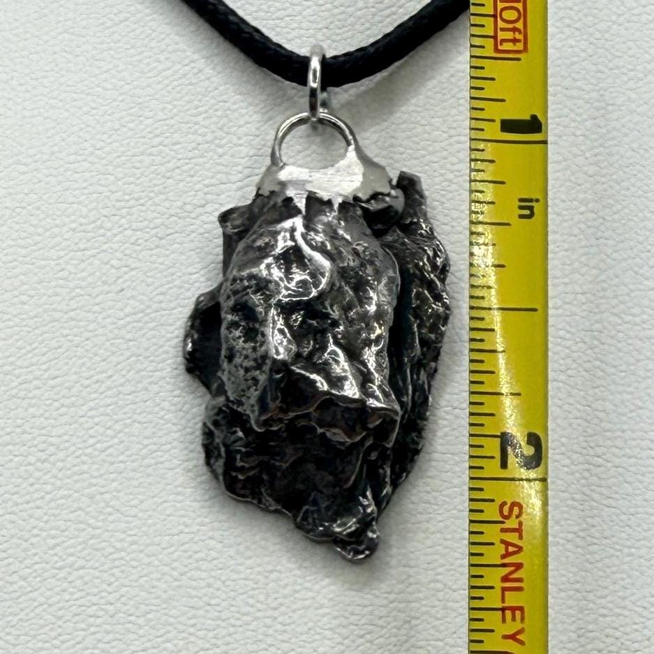 Beautiful Meteorite Campo del Cielo Pendant 16.45 Grams, Astronomy Gift, Authentic Meteorite, Meteorite Jewelry, Meteorite Pendant, COA