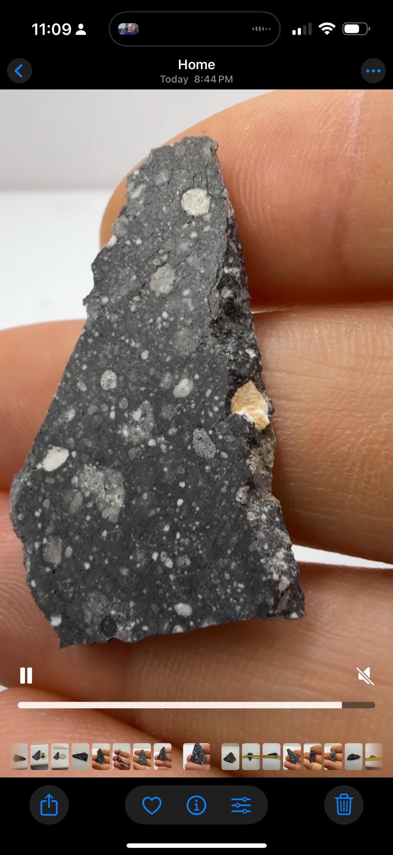 NWA 17679 Lunar Meteorite Slice, Rare Feldspathic Breccia Lunar, Mauritania, Africa, Moon Rock, Astronomy Gift, 3.18 grams