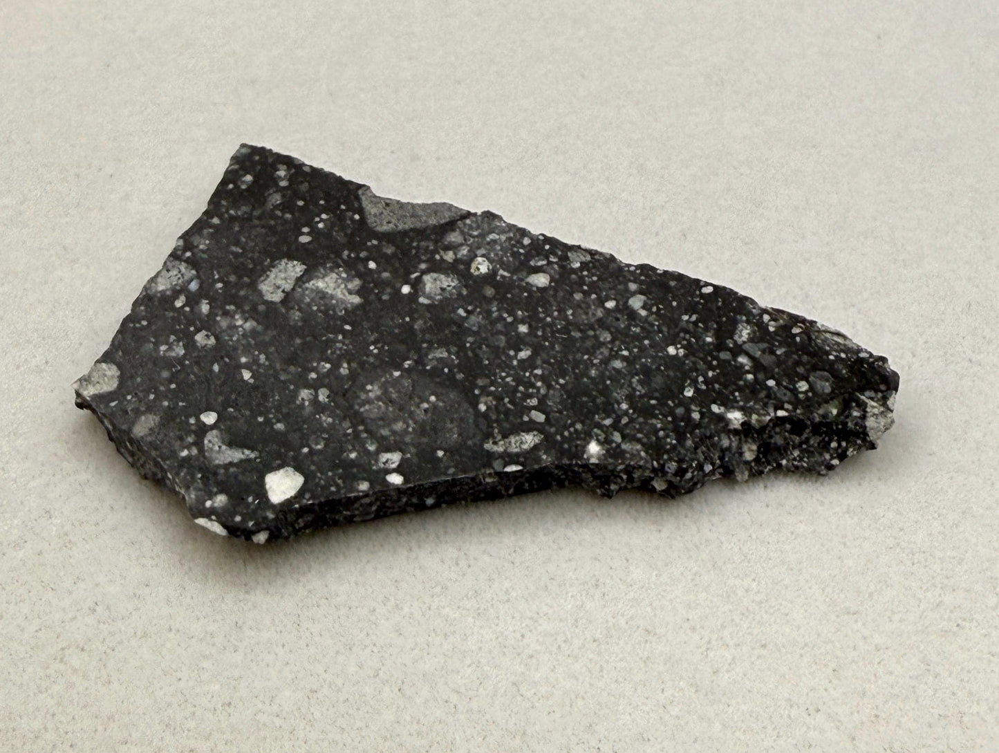 NWA 17679 Lunar Meteorite Slice, Rare Feldspathic Breccia Lunar, Mauritania, Africa, Moon Rock, Astronomy Gift, 3.18 grams