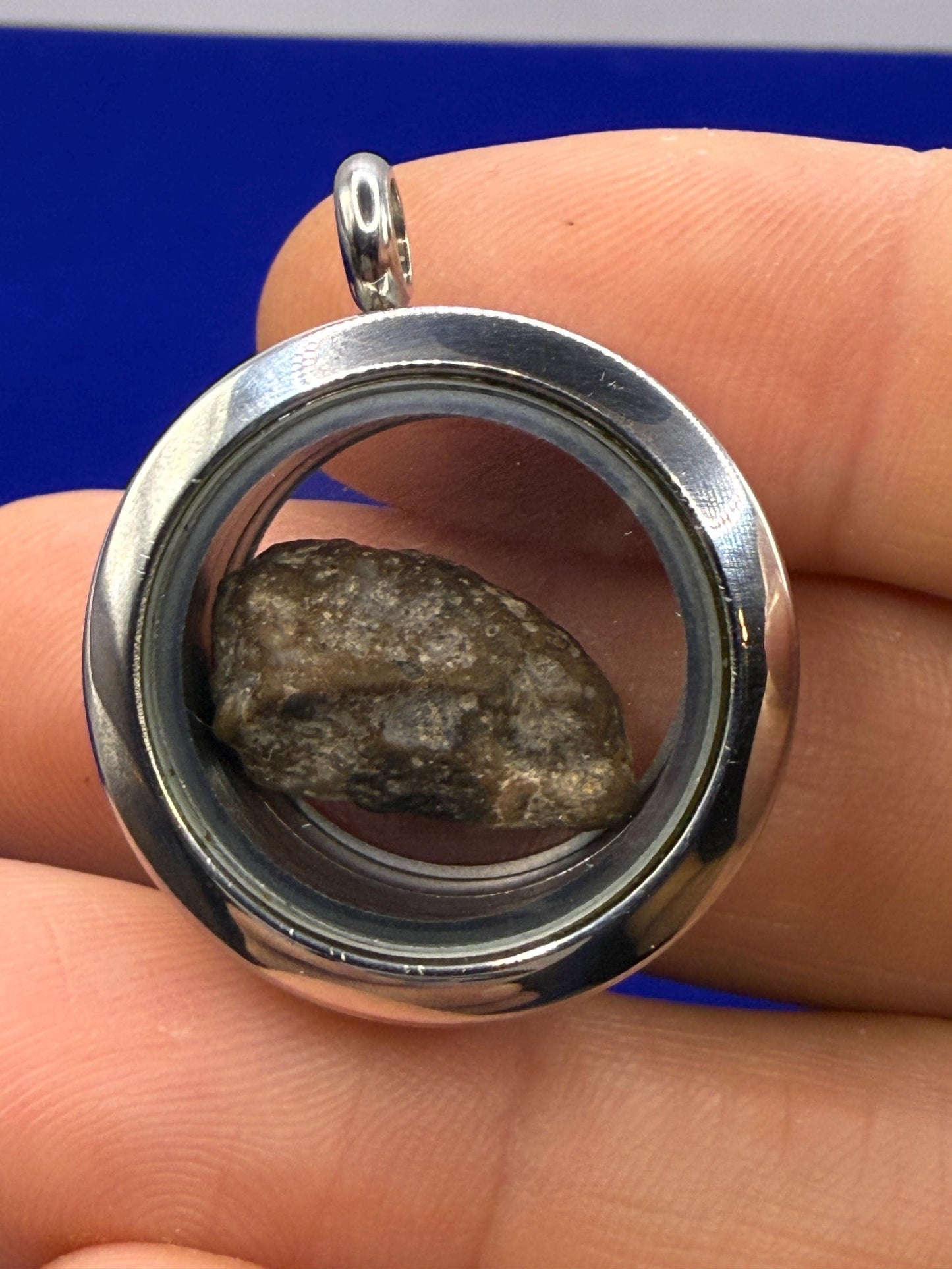 Moon|Lunar Meteorite Pendant, NWA 13974, Feldspathic Breccia, Moon Meteorite, Meteorite Collection, Lunar Feldspathic Breccia, 1.77 grams