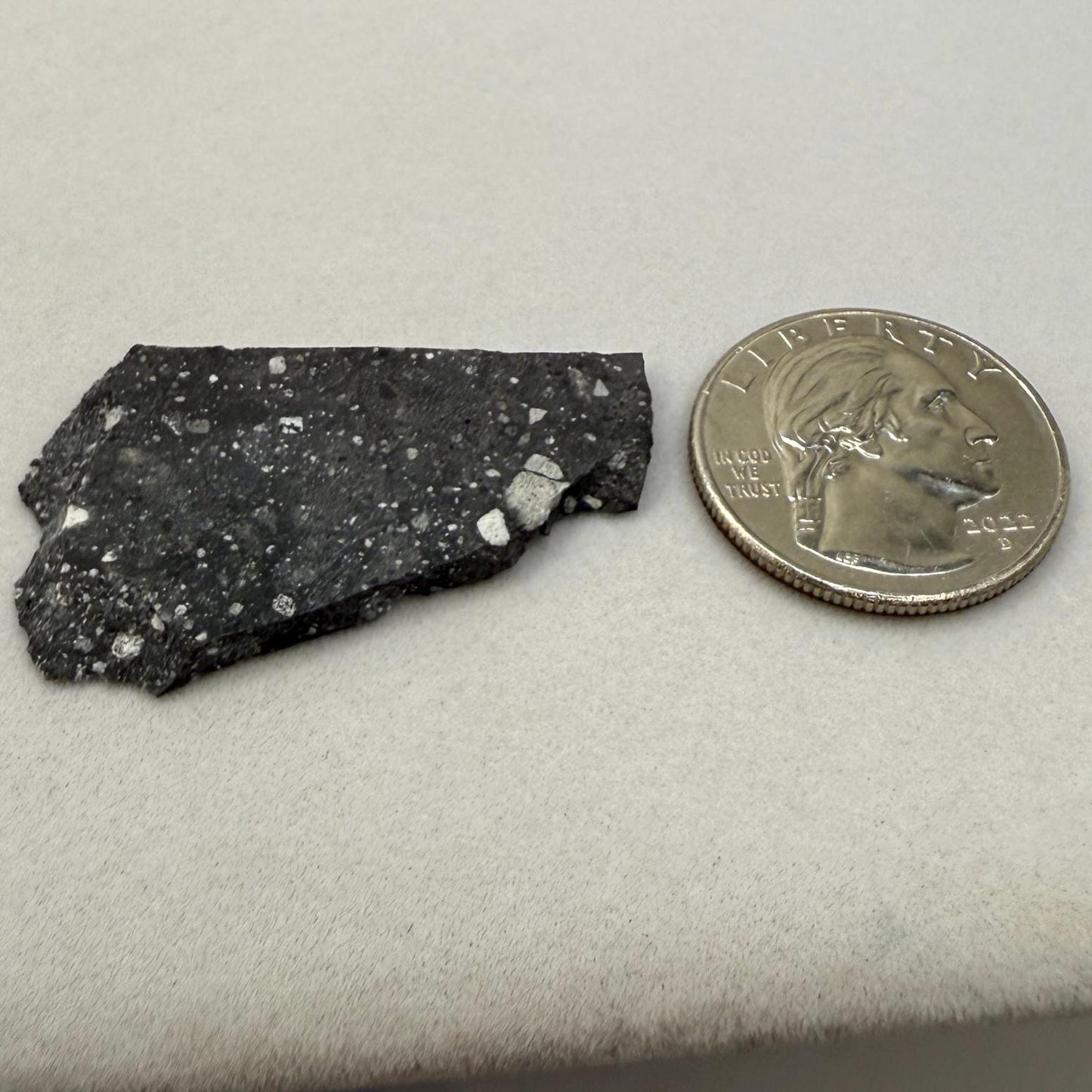 NWA 17679 Lunar Meteorite Slice, Rare Feldspathic Breccia Lunar, Mauritania, Africa, Moon Rock, Astronomy Gift, 4.30 grams