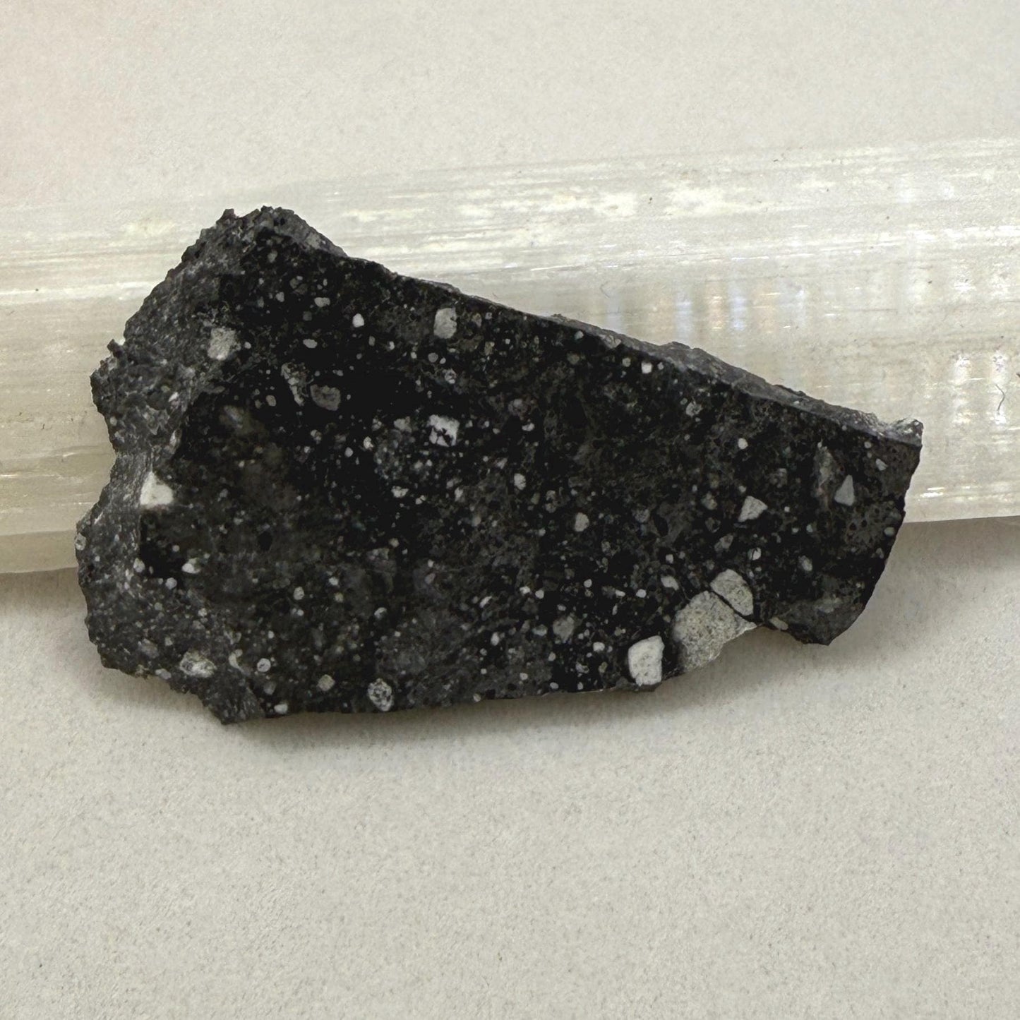 NWA 17679 Lunar Meteorite Slice, Rare Feldspathic Breccia Lunar, Mauritania, Africa, Moon Rock, Astronomy Gift, 4.30 grams