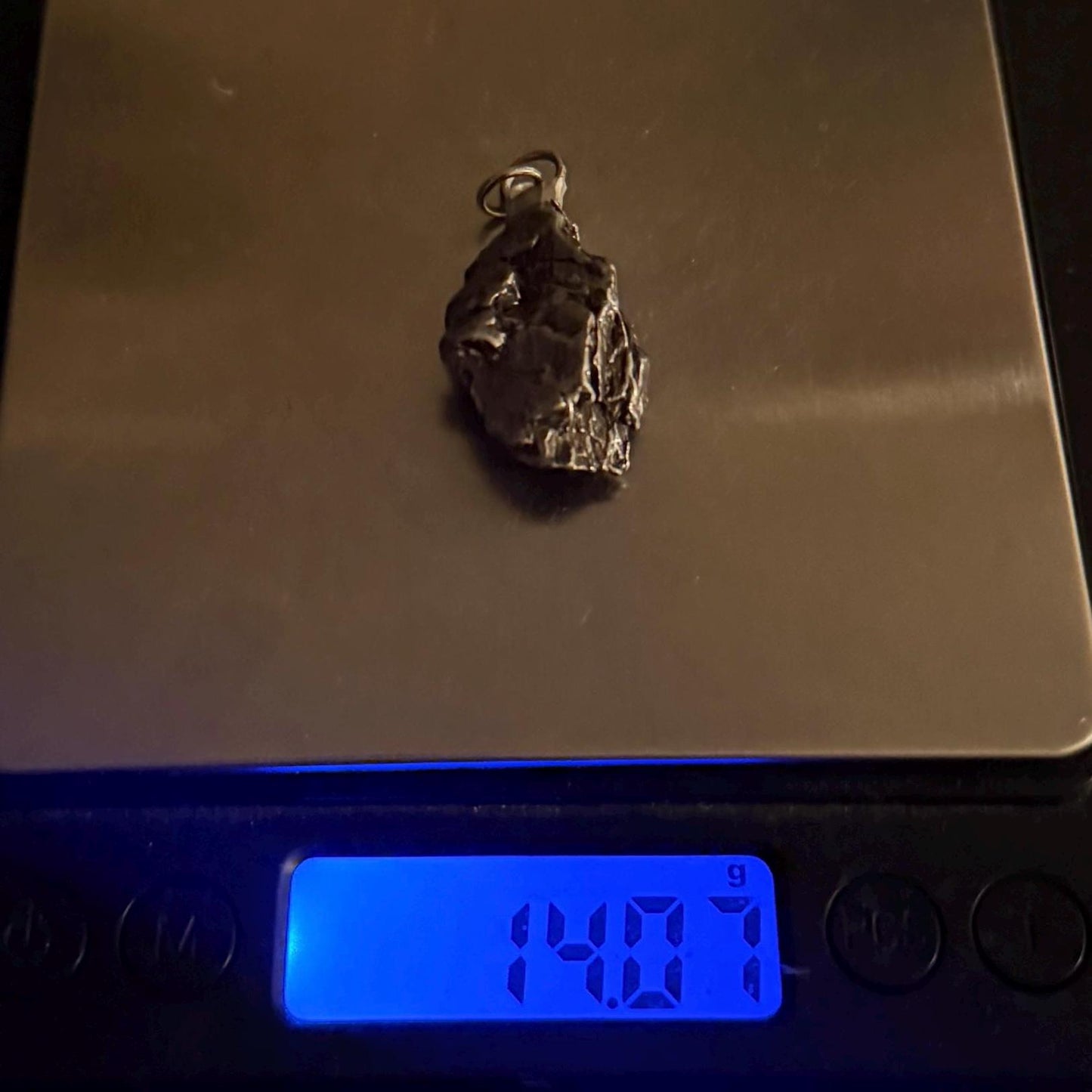 Beautiful Meteorite Campo del Cielo Pendant 14.07 Grams, Astronomy Gift, Authentic Meteorite, Meteorite Jewelry, Meteorite Pendant, COA
