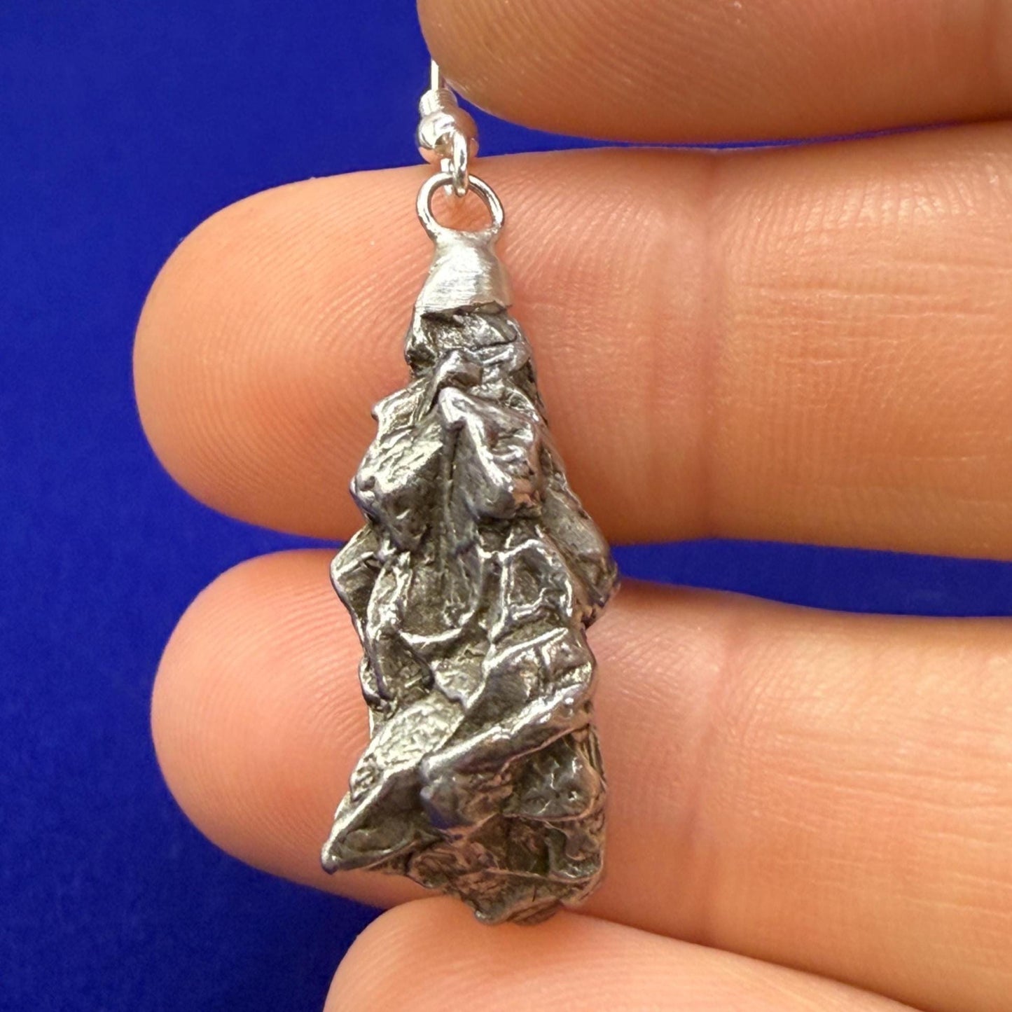 Aletai Meteorite Earings, Meteorite Earings, Fishhook, Handmade Earings, Space Jewelry, Dangle Earrings, Handmade Earrings, 15.96 grams