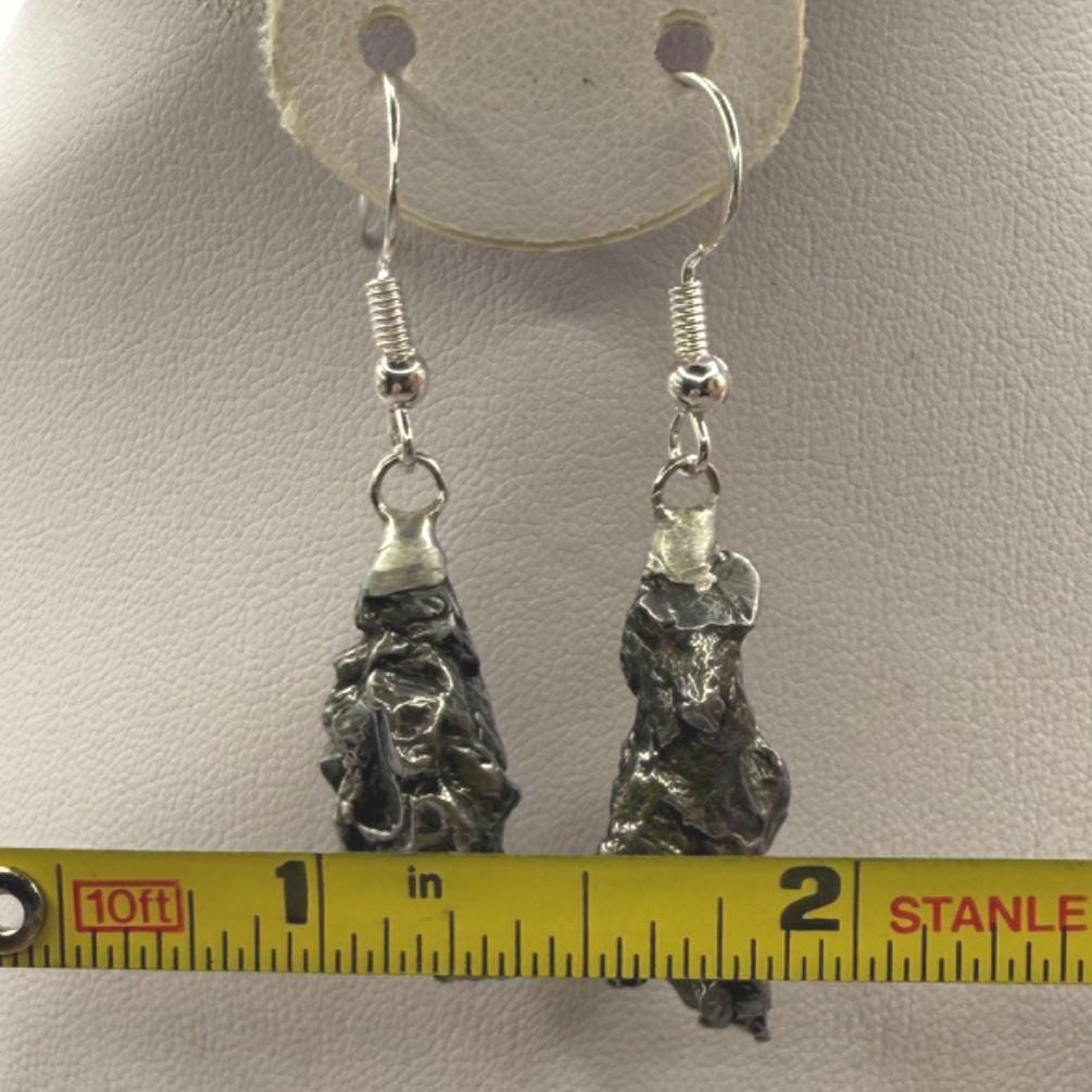 Aletai Meteorite Earings, Meteorite Earings, Fishhook, Handmade Earings, Space Jewelry, Dangle Earrings, Handmade Earrings, 15.96 grams
