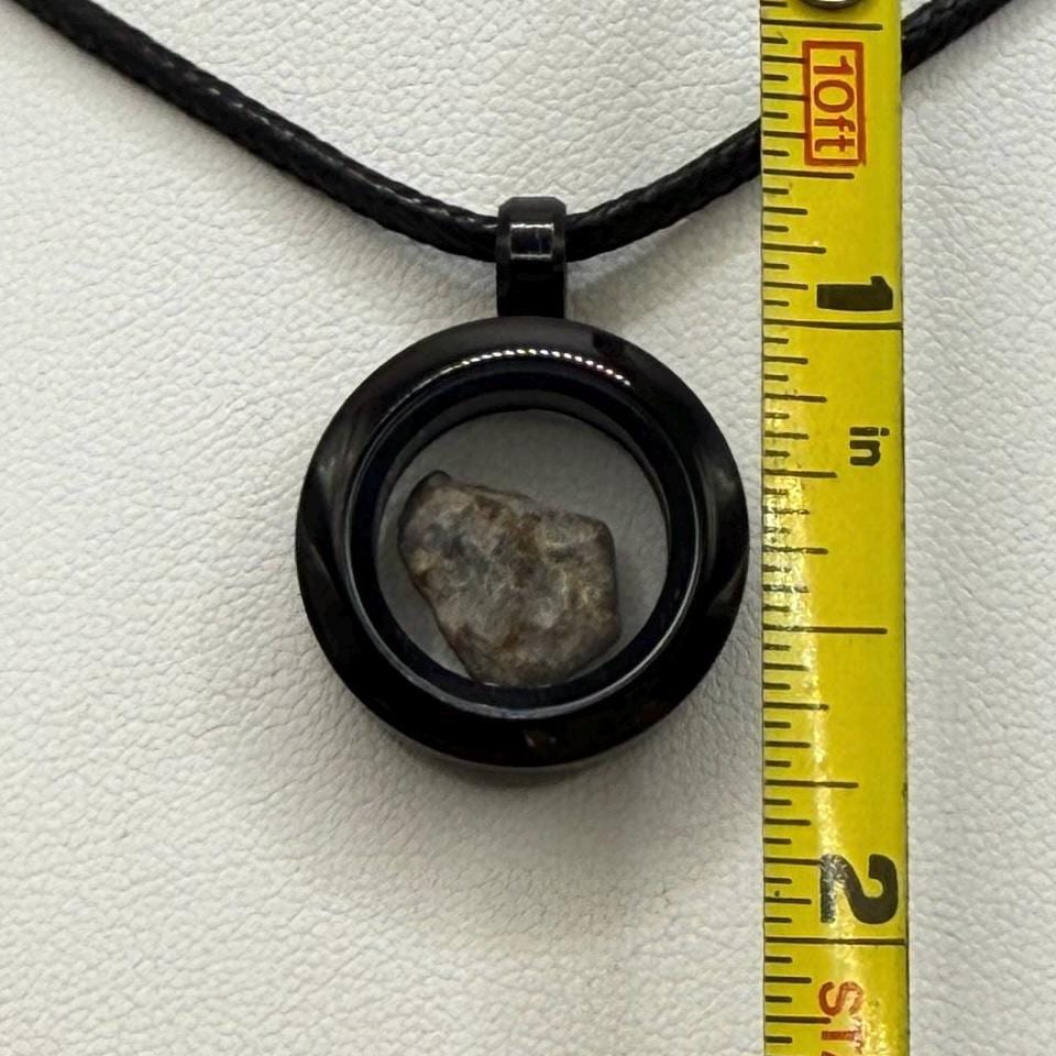 Moon|Lunar Meteorite Pendant, NWA 13974, Feldspathic Breccia, Moon Meteorite, Meteorite Collection, Lunar Feldspathic Breccia, 0.43 grams