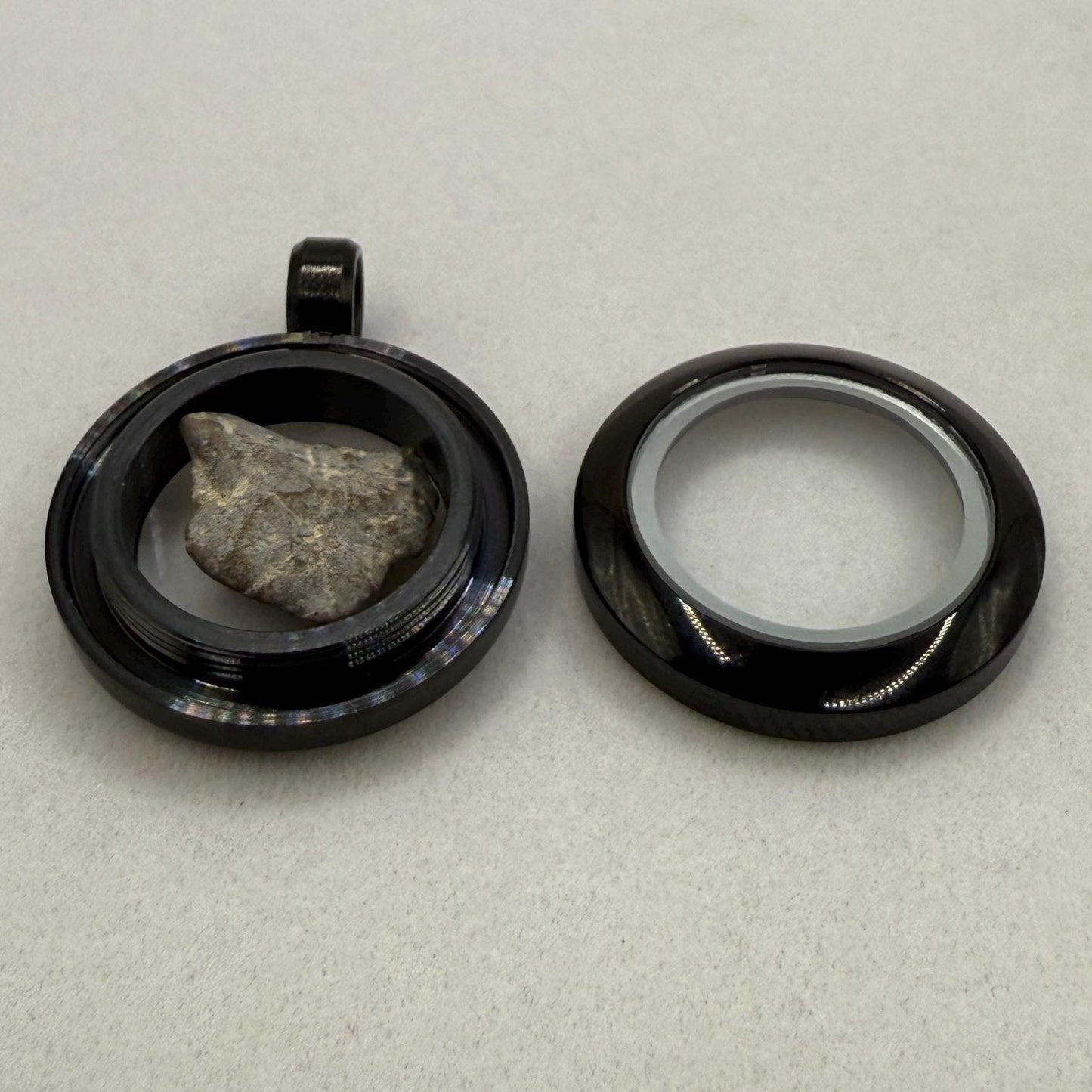 Moon|Lunar Meteorite Pendant, NWA 13974, Feldspathic Breccia, Moon Meteorite, Meteorite Collection, Lunar Feldspathic Breccia, 0.43 grams