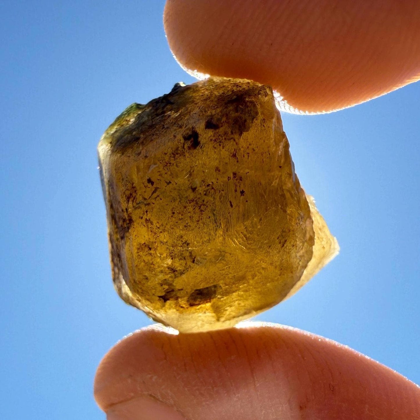 Golden Brazilian Phenacite, 8.96g (44.8 Carats) Tangerine Phenacite, High-Vibration Gemstone from Bahia, Brazil, Rare Collector’s Crystal