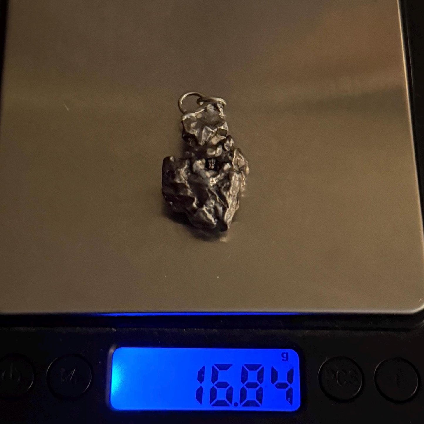 Unique and Rare Campo del Cielo Meteorite Pendant 16.84 grams, Astronomy Gift, Rare Moving Piece, Iron Meteorite, Space Gift, Space